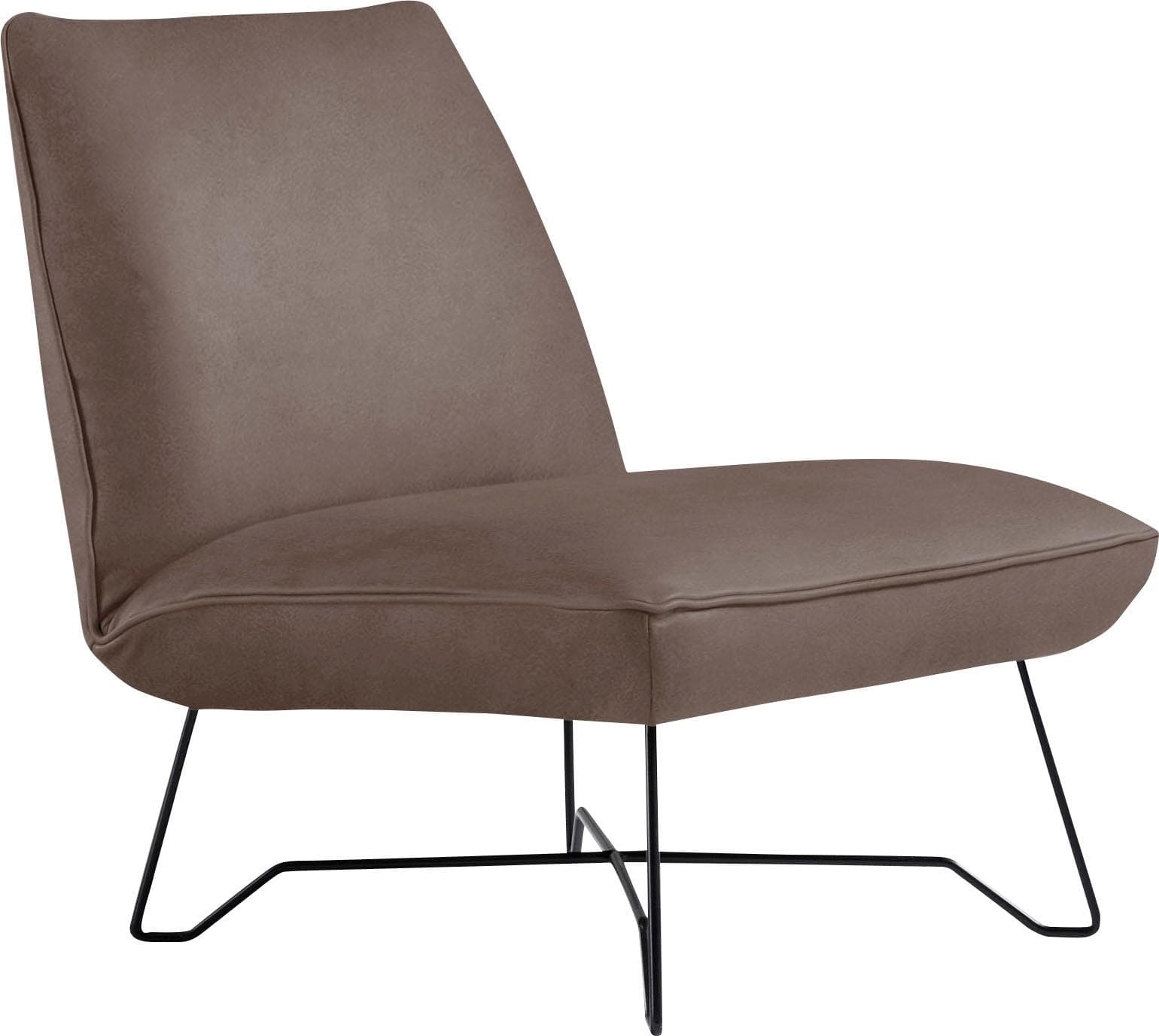 EGOITALIANO Sessel Lia Loungesessel Braun Microfaser Lederoptik
