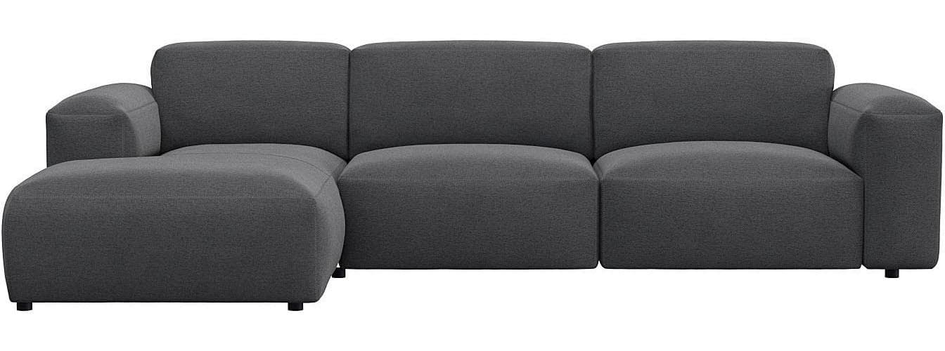Flexlux Ecksofa Lucera Grau L-Form mit Chaiselongue