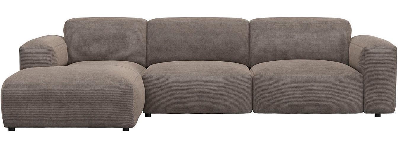 Flexlux Ecksofa Lucera L-Form Taupe Braun Modern