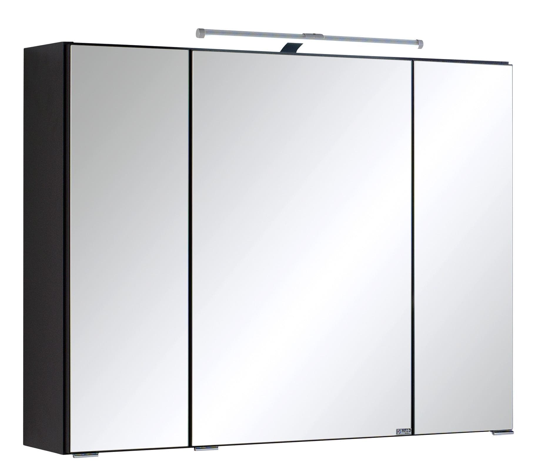 WELLTIME Spiegelschrank Cardiff Grau mit LED und Soft-Close