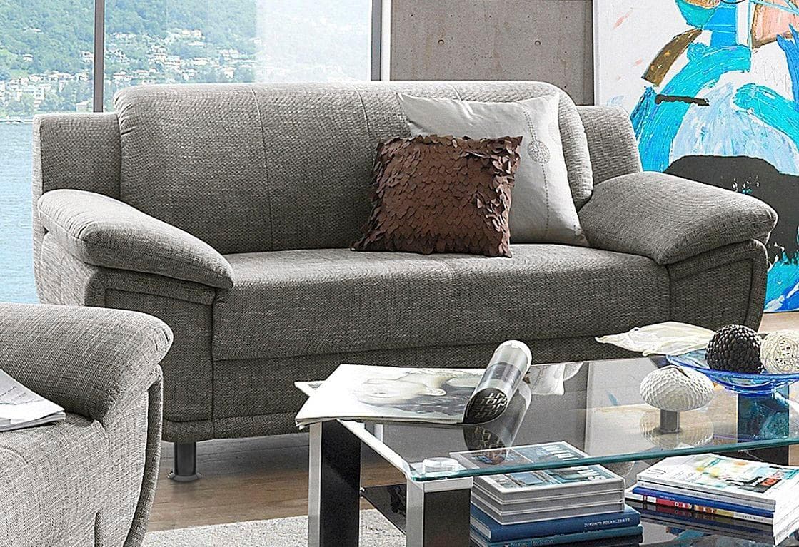 TRENDMANUFAKTUR Rondo 2-Sitzer Sofa Beige/Braun mit breiten Armlehnen