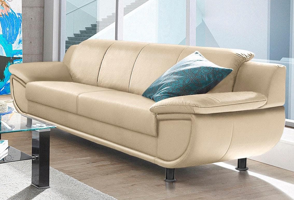 TRENDMANUFAKTUR Rondo 3-Sitzer Sofa Beige Schwarz