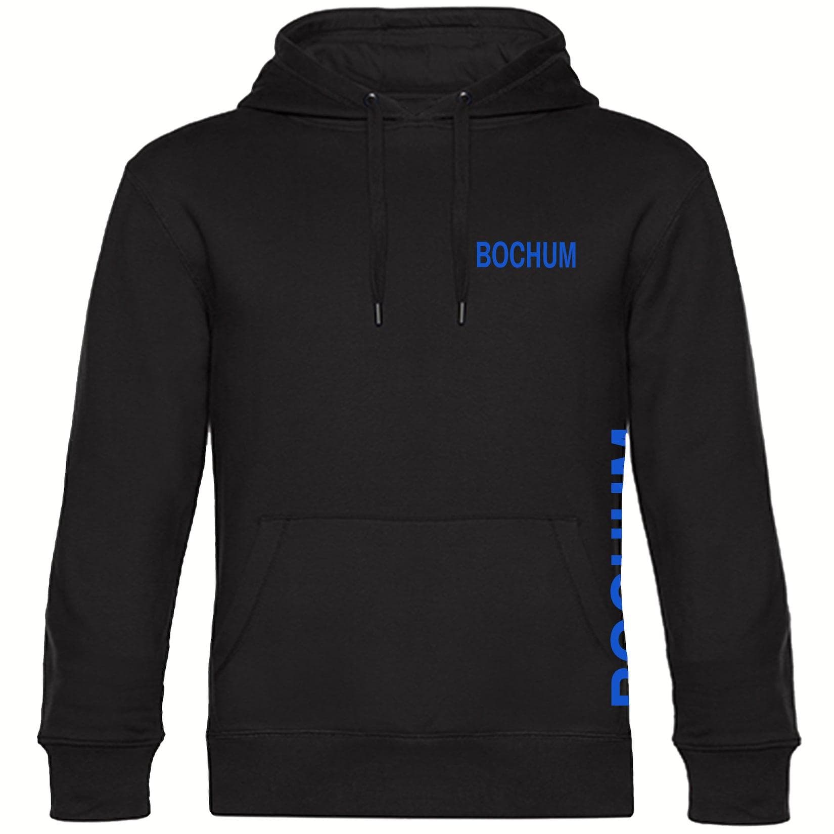 multifanshop Kapuzen Sweatshirt Bochum Brust & Seite Druck blau Hoodie