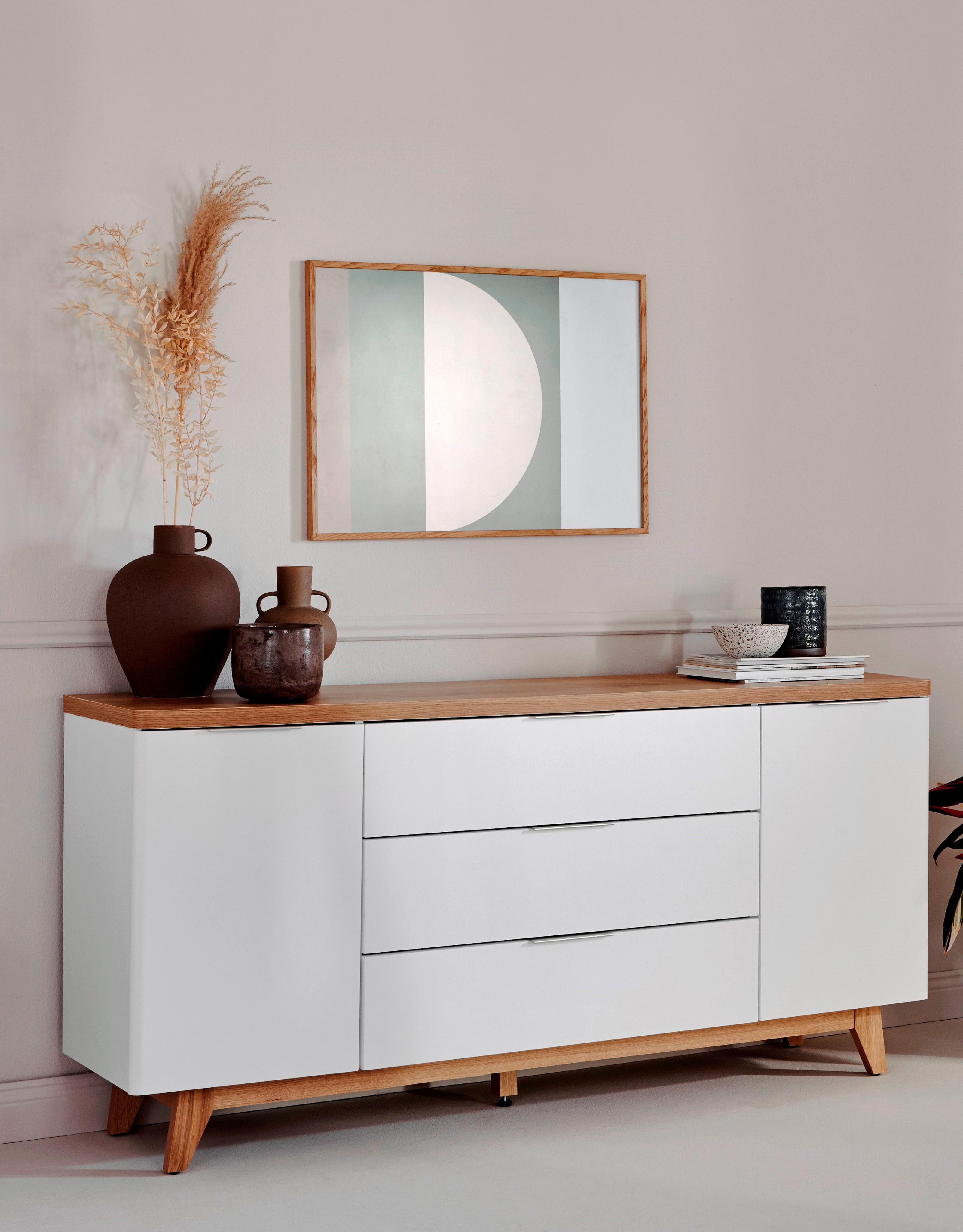 Sideboard JAHNKE LIBRE Braun Weiß Scandi-Style