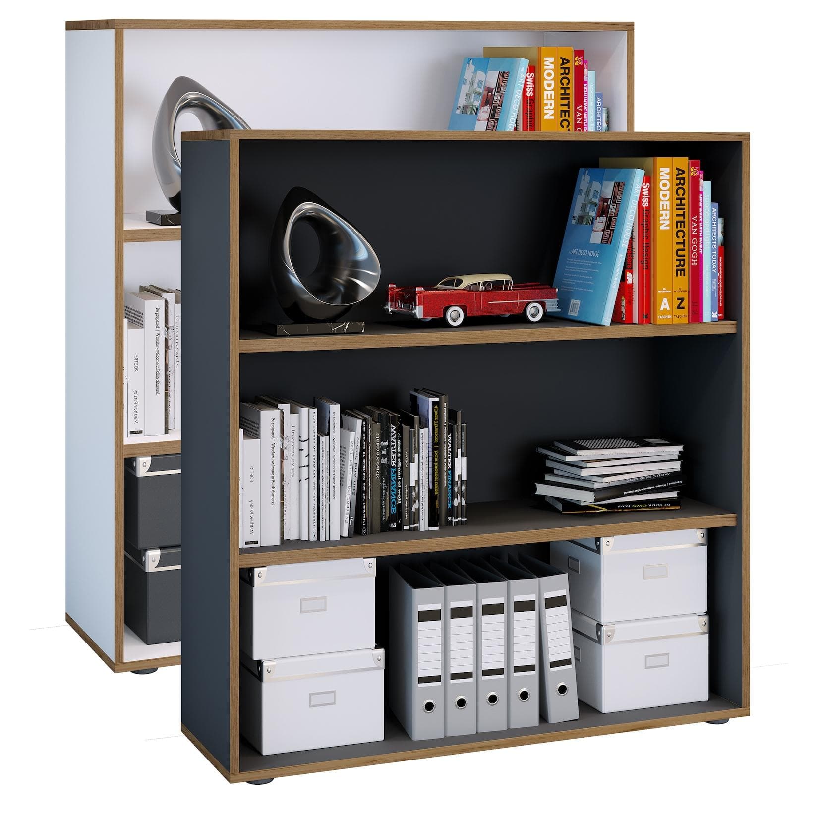 VCM Bücherregal Salia Weiß 3-fach Holzregal Büro
