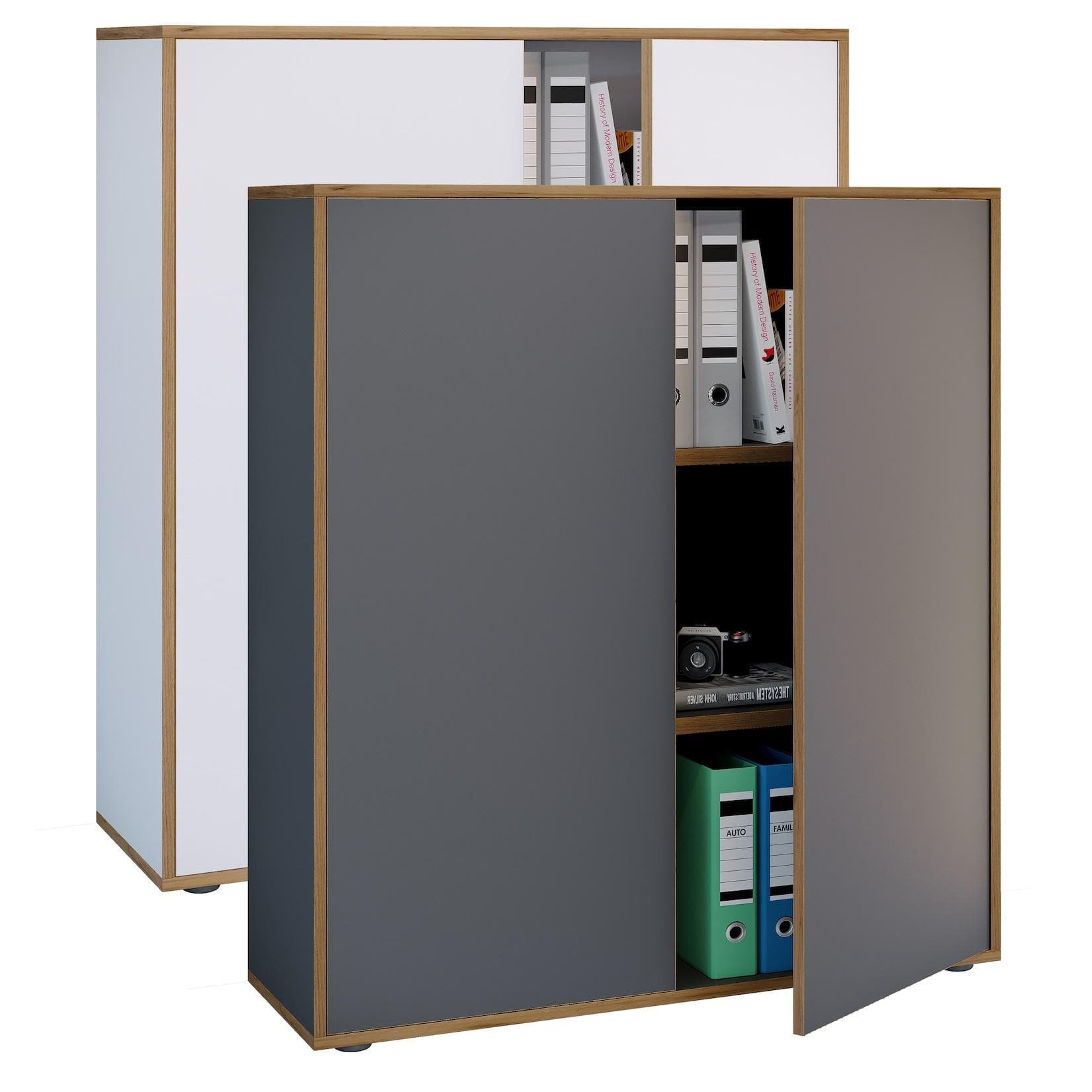 VCM Salia Aktenschrank Sideboard - Robustes Holz, Drehtüren, Viel Stauraum