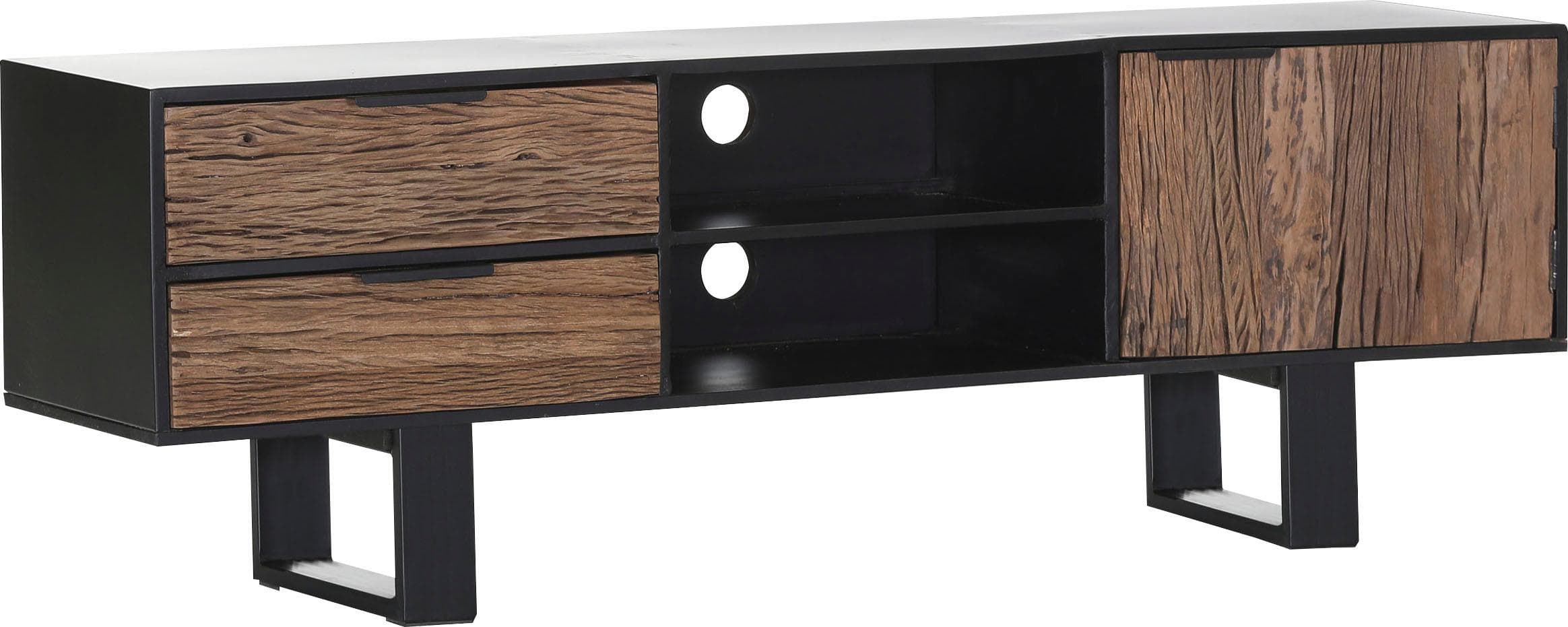 GUTMANN FACTORY Lowboard Magic braun/schwarz mit Kabeldurchführung