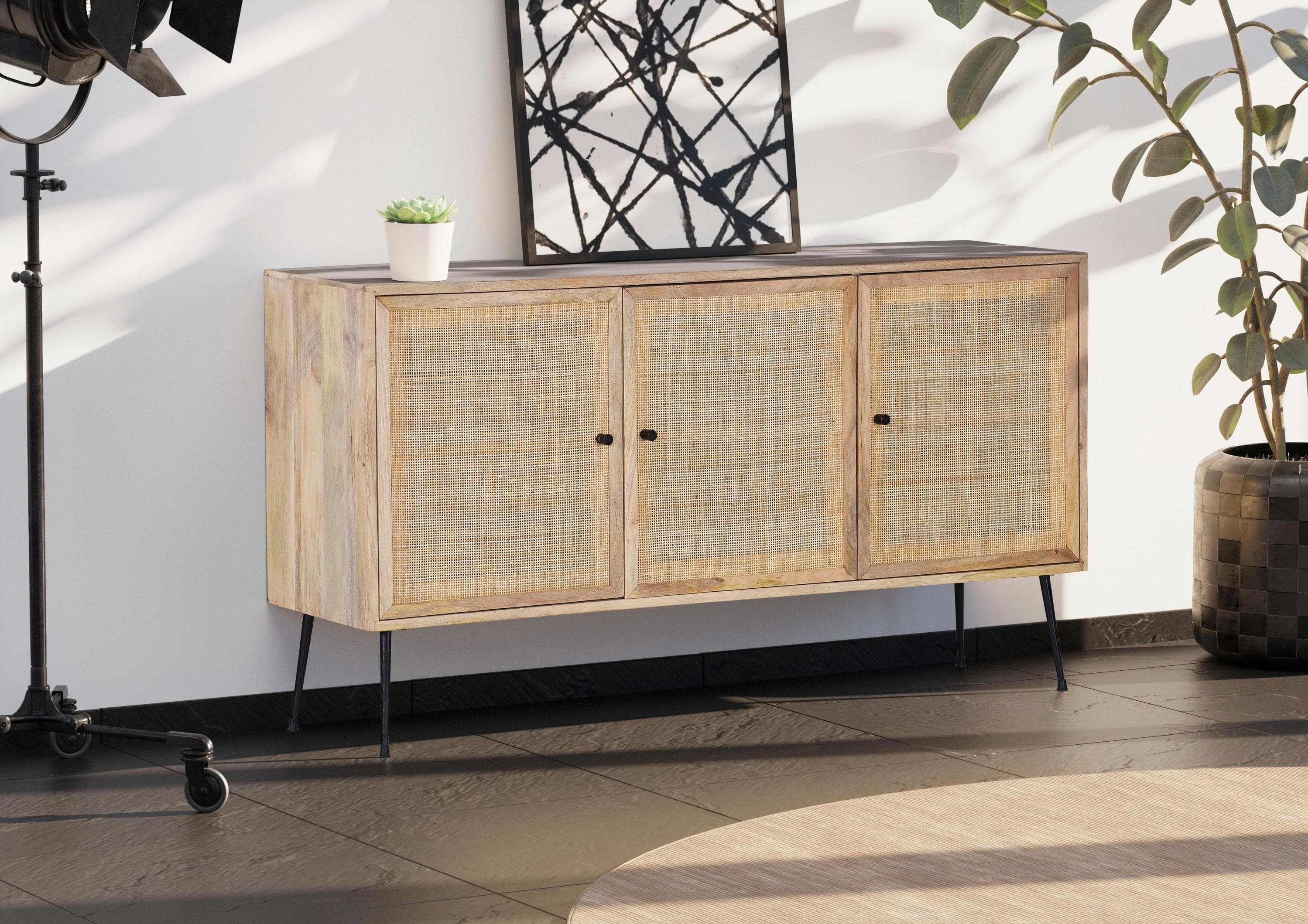 GUTMANN FACTORY Sideboard Liam Natur Schwarz 145cm