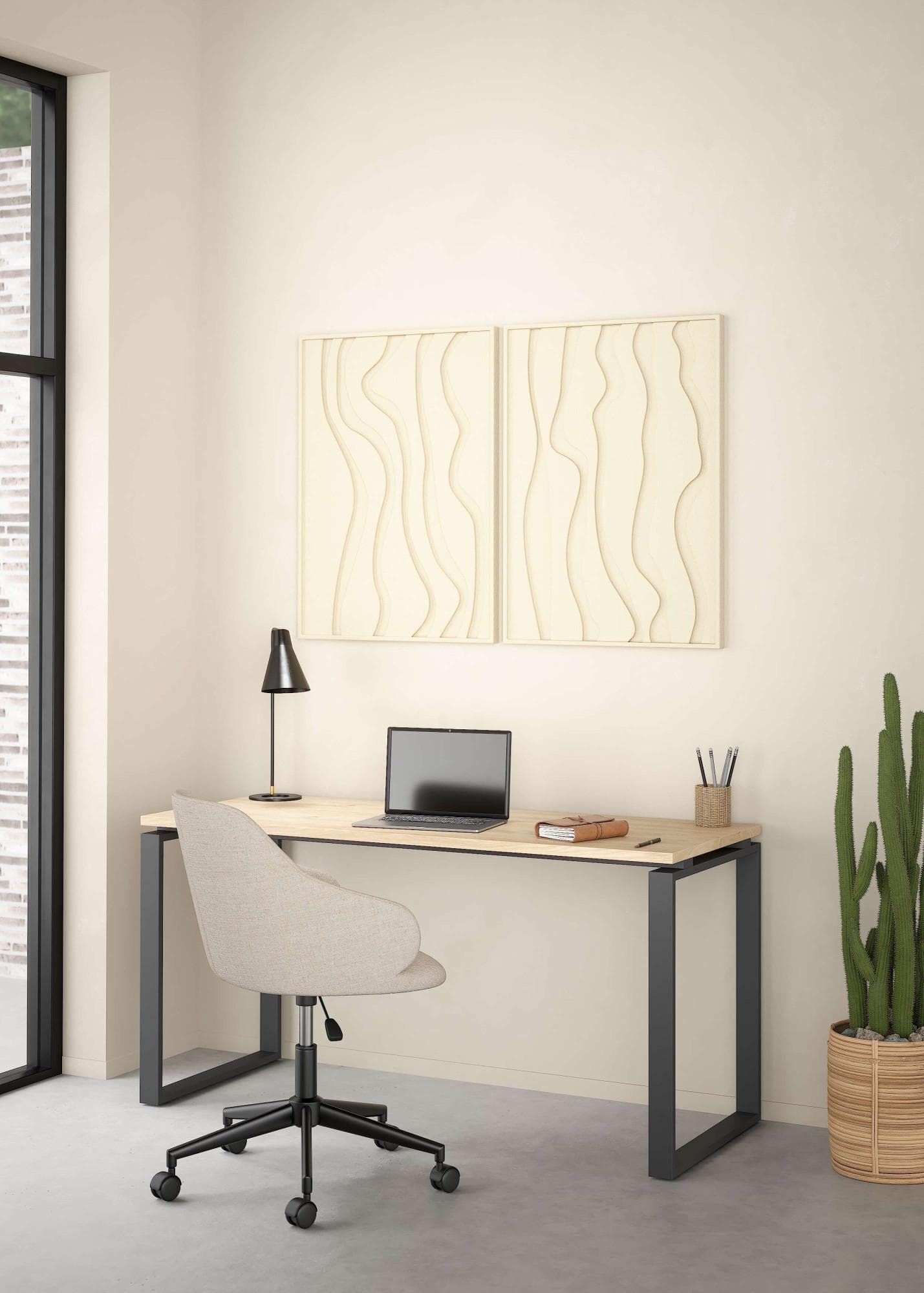 Moderner Schreibtisch mit Metallbeinen - Cleanes Design