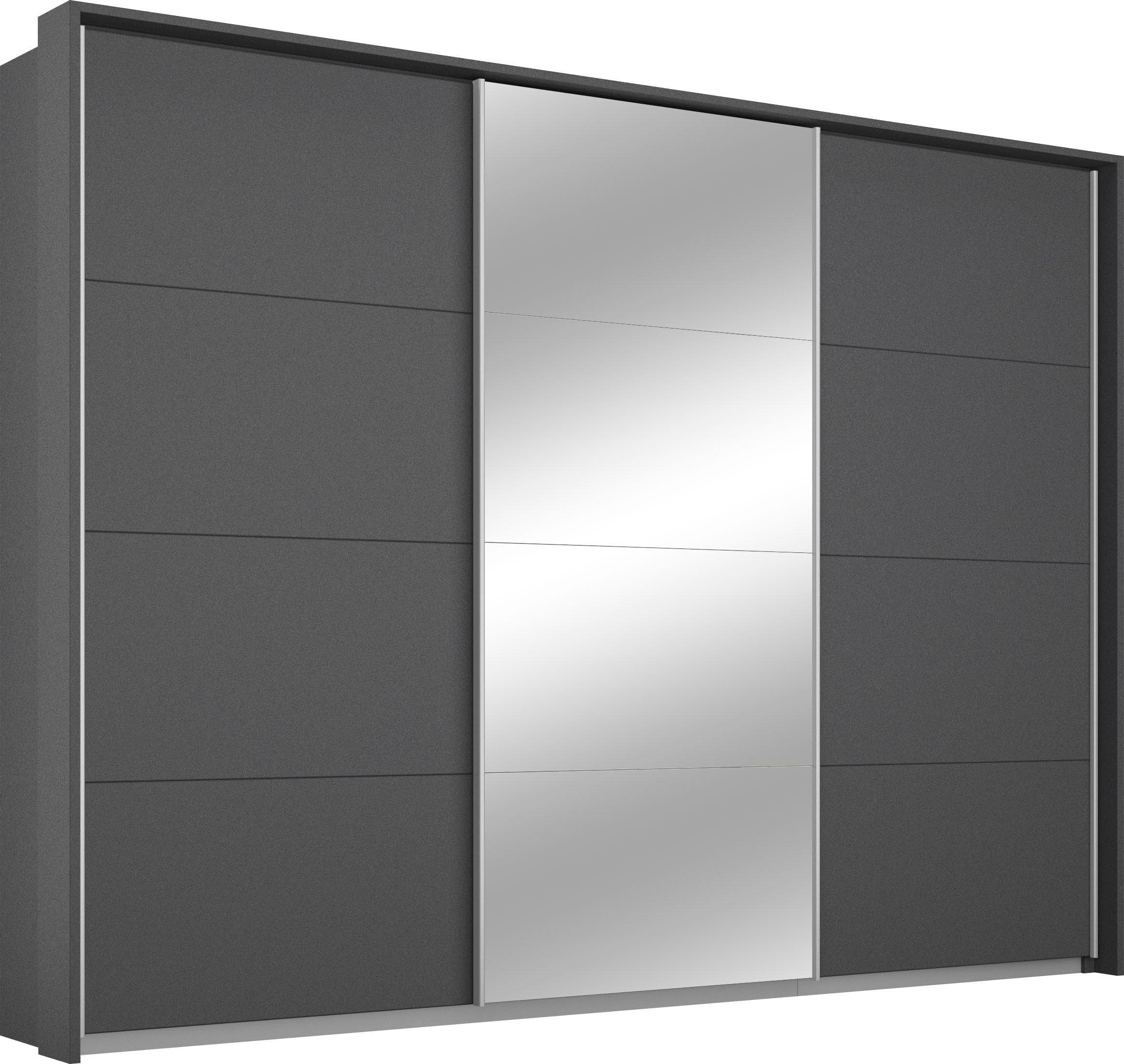 Rauch TOMA Schwebetürenschrank Grau Metallgriffe