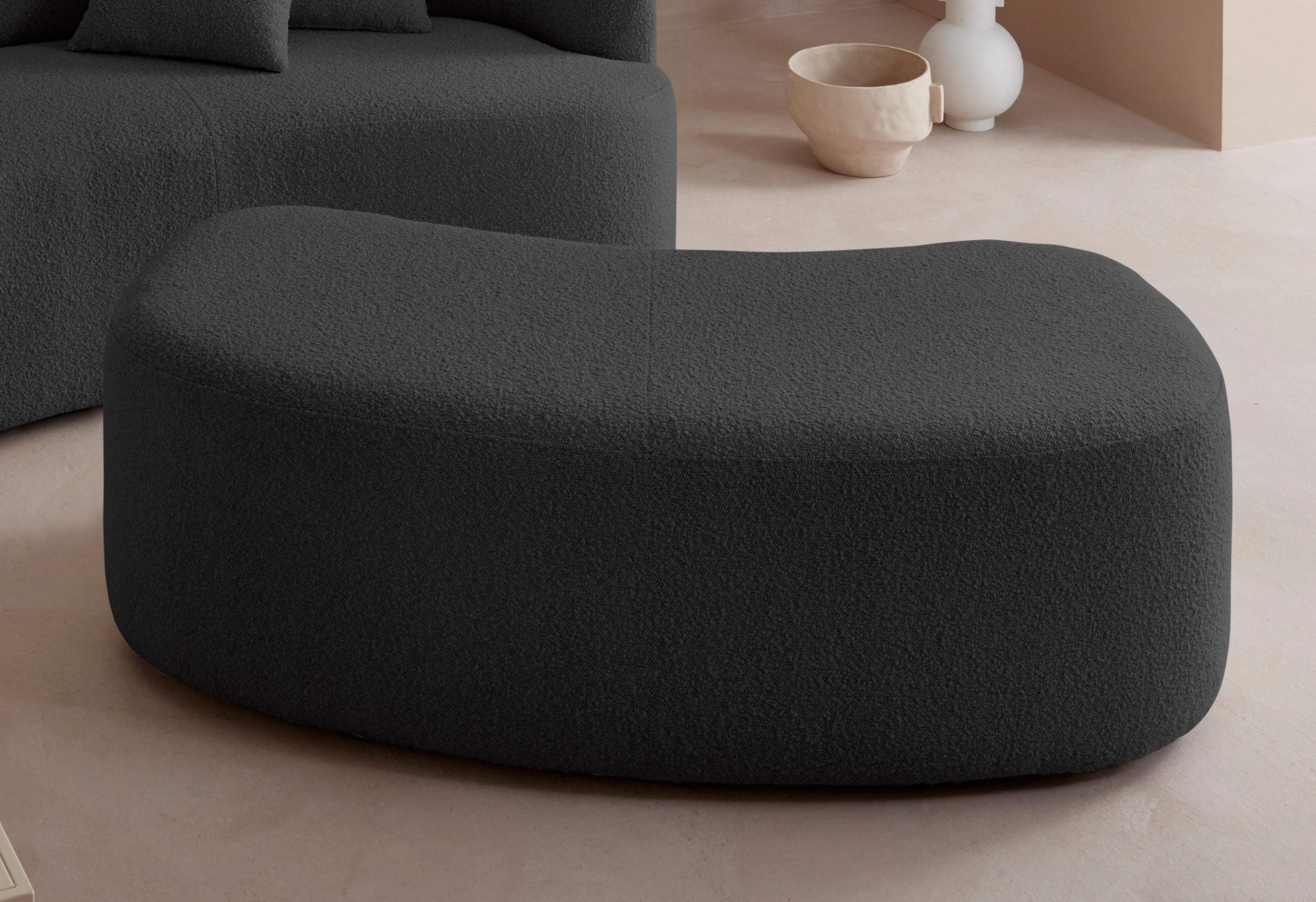 LeGer Home Polsterhocker Dilara Schwarz 100% Polyester