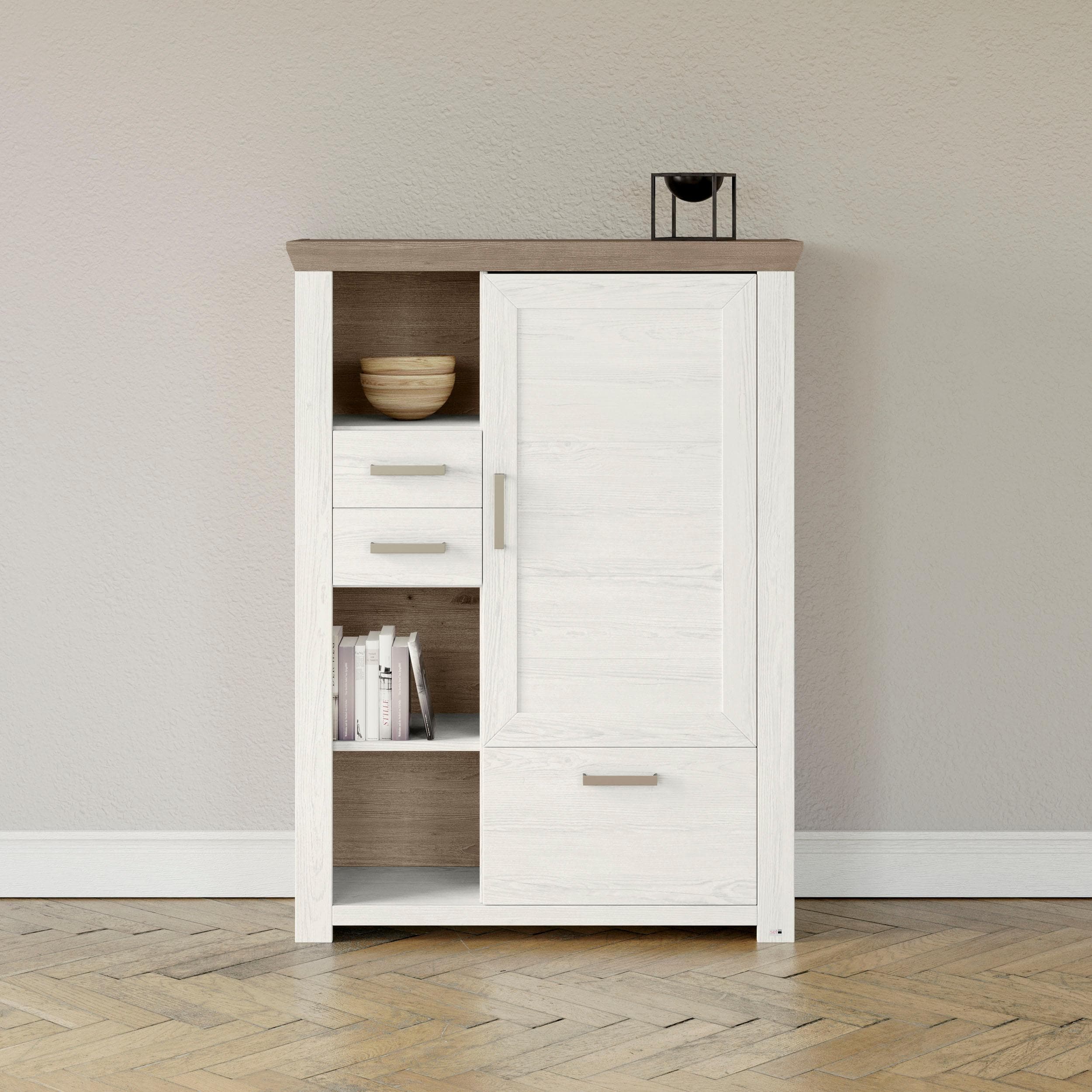 Highboard York - Elegante Aufbewahrung in 3 Farben | Optional mit Beleuchtung