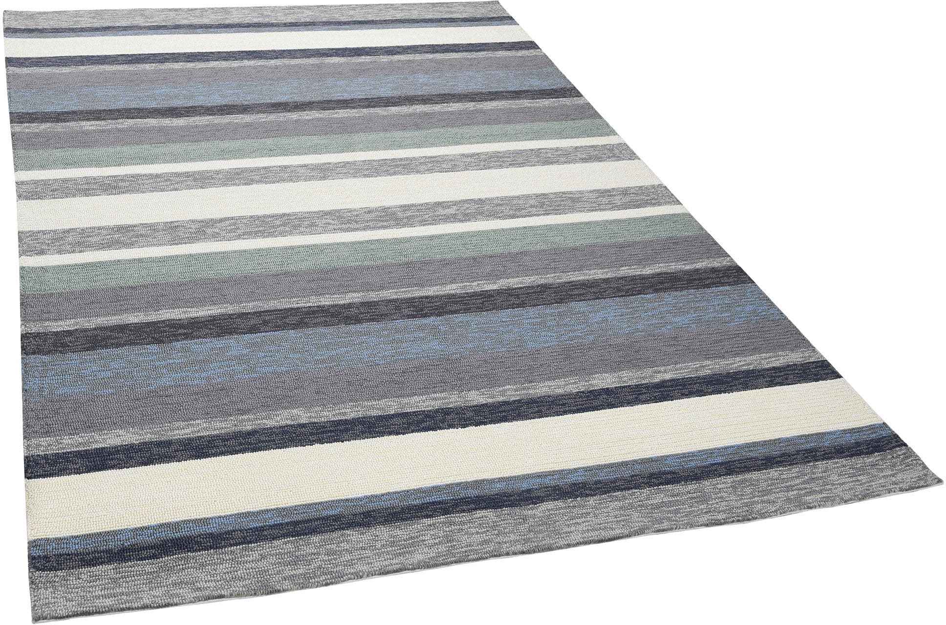 Gino Falcone Rosetta-Stripes Teppich Blau Gestreift