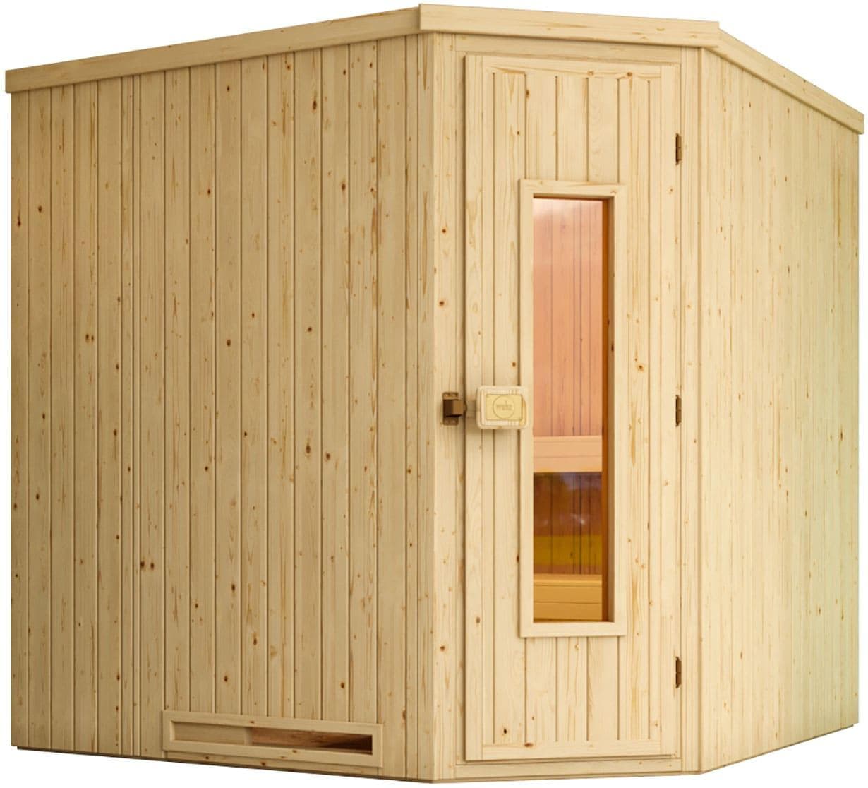 WEKA Elementsauna Varberg 3 Ecksauna Beige Saunaofen 7,5 kW