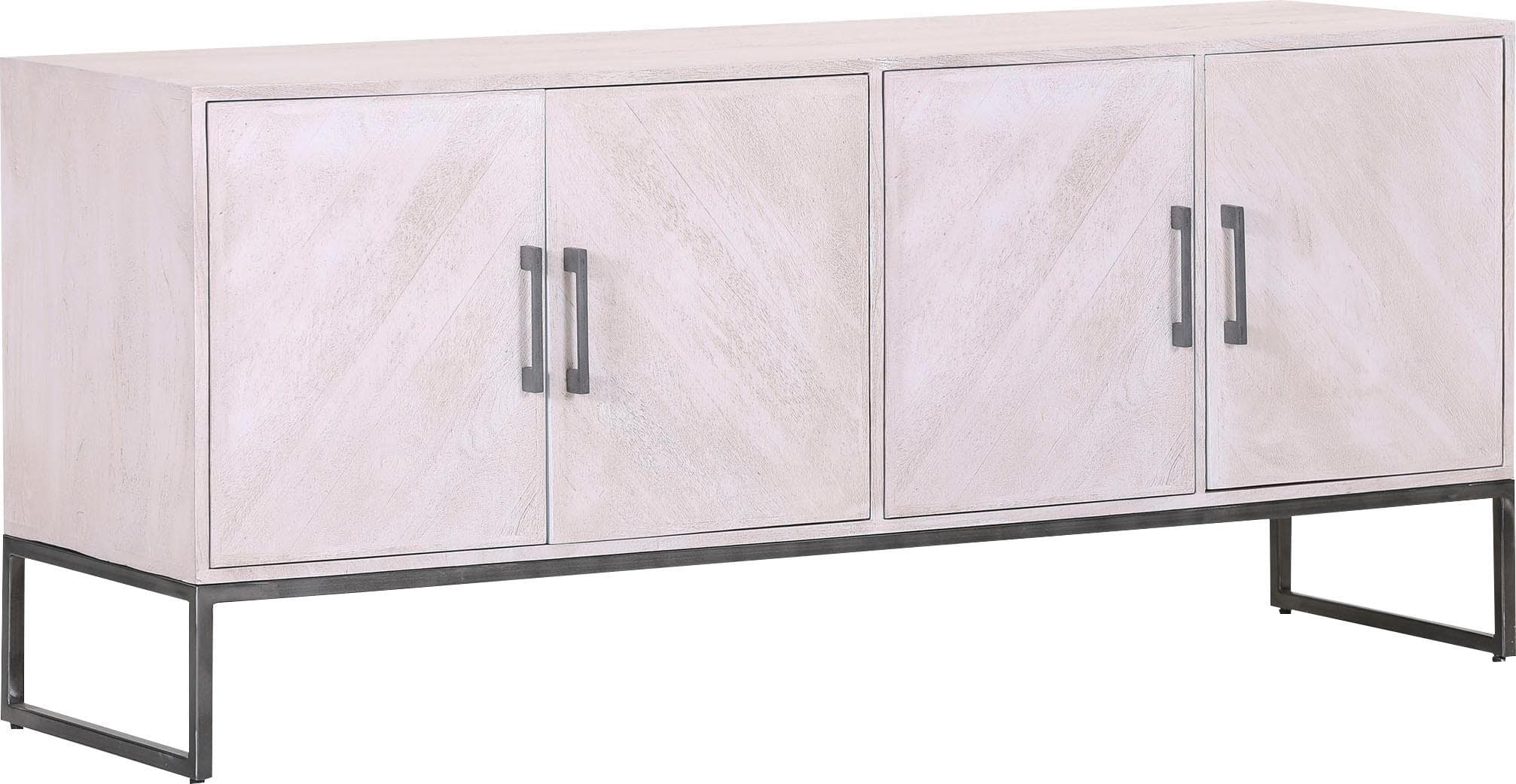 Weißes Sideboard im Factory-Stil aus Massivholz