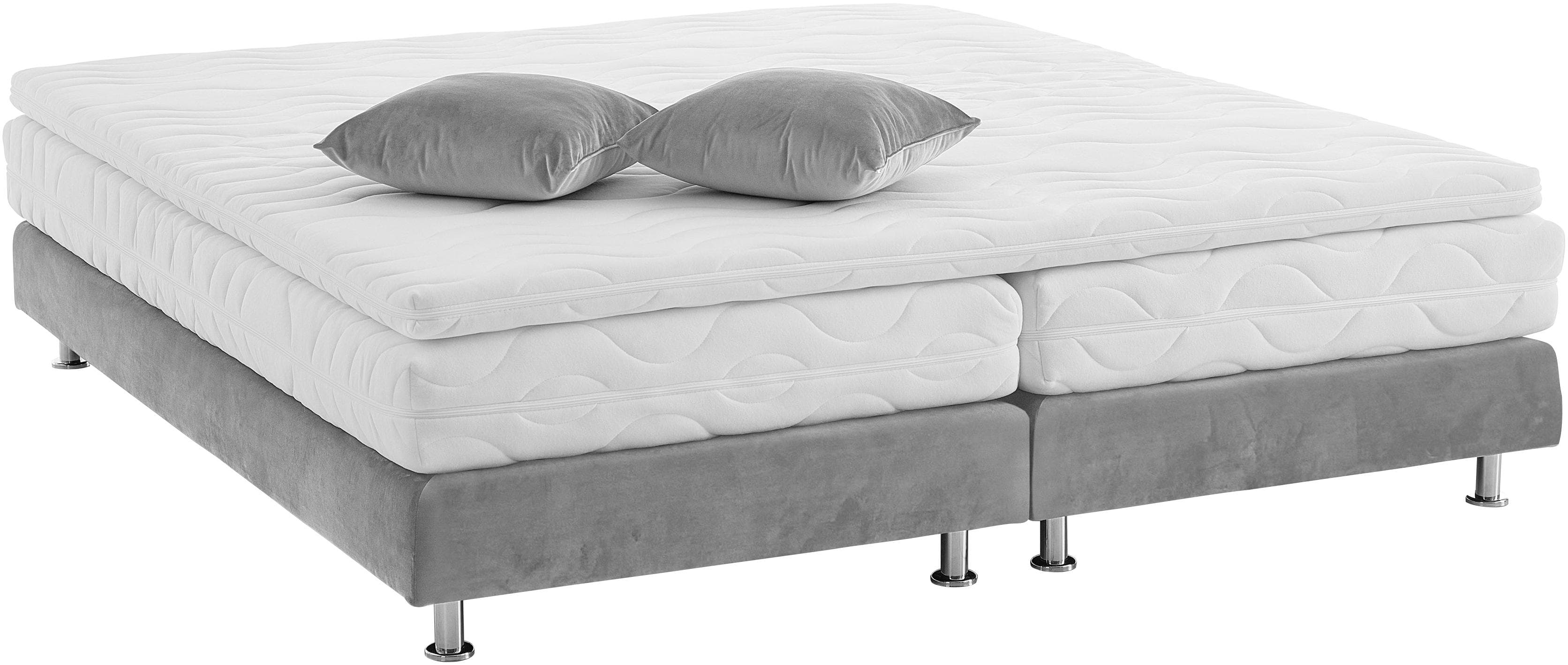 Westfalia Schlafkomfort Boxbett Nagoya Grau mit Topper