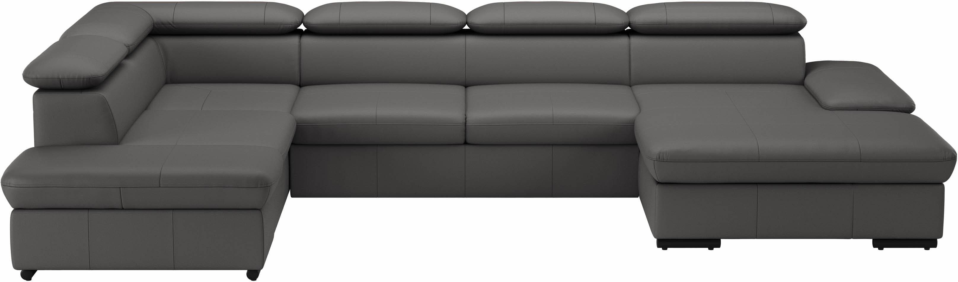 SIT & MORE Wohnlandschaft Alcudia U-Form Mocca mit Kopfteilverstellung