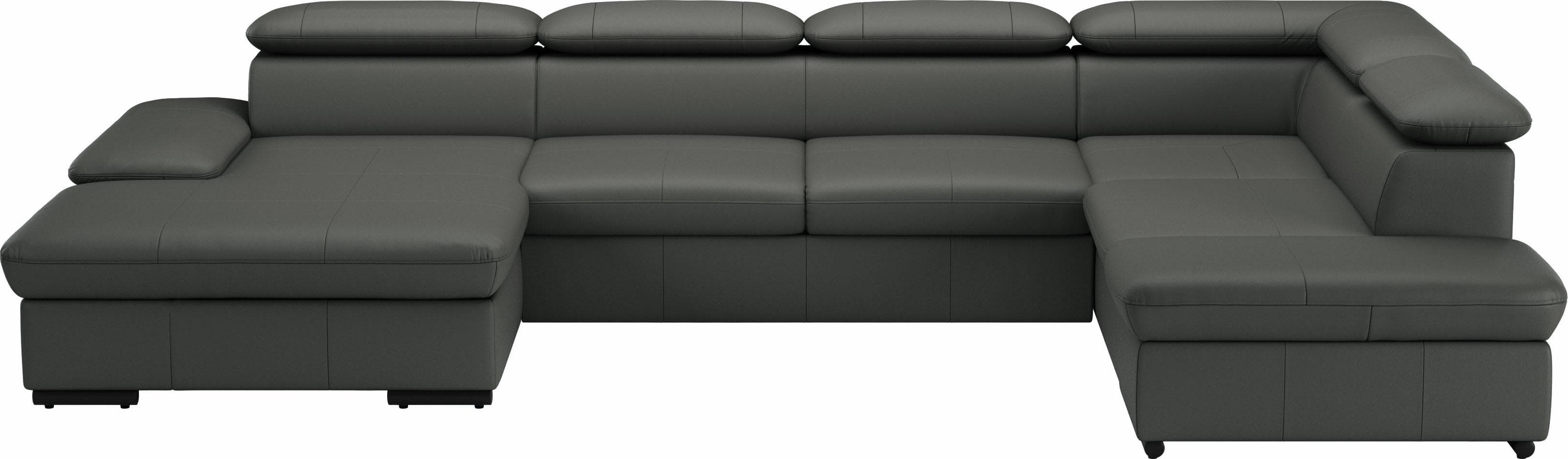 SIT & MORE Wohnlandschaft Alcudia U-Form Anthrazit mit Bettfunktion