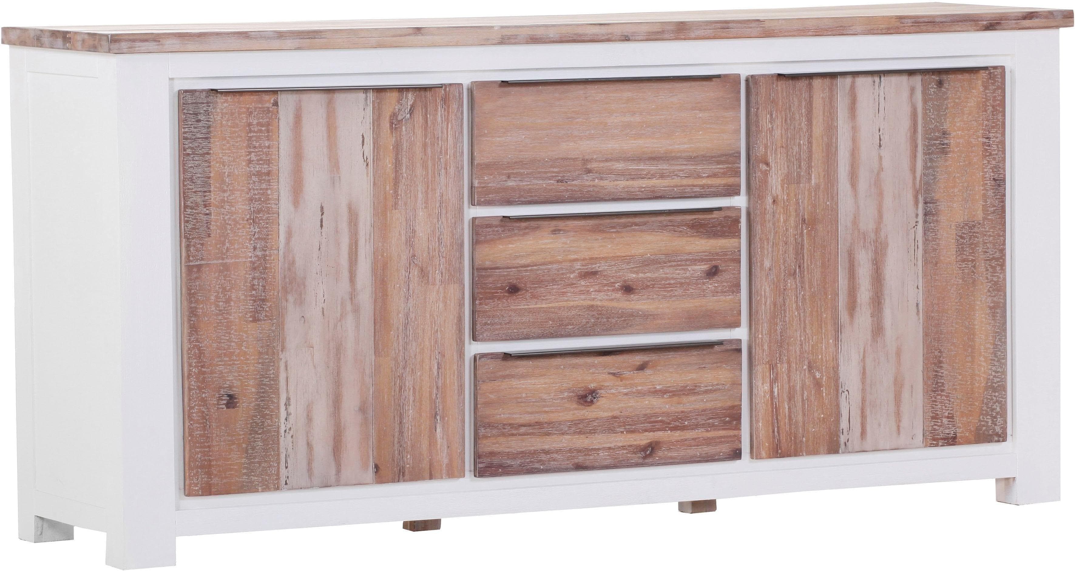 GUTMANN FACTORY Sideboard Tampa Weiß/Natur Vintage Stil