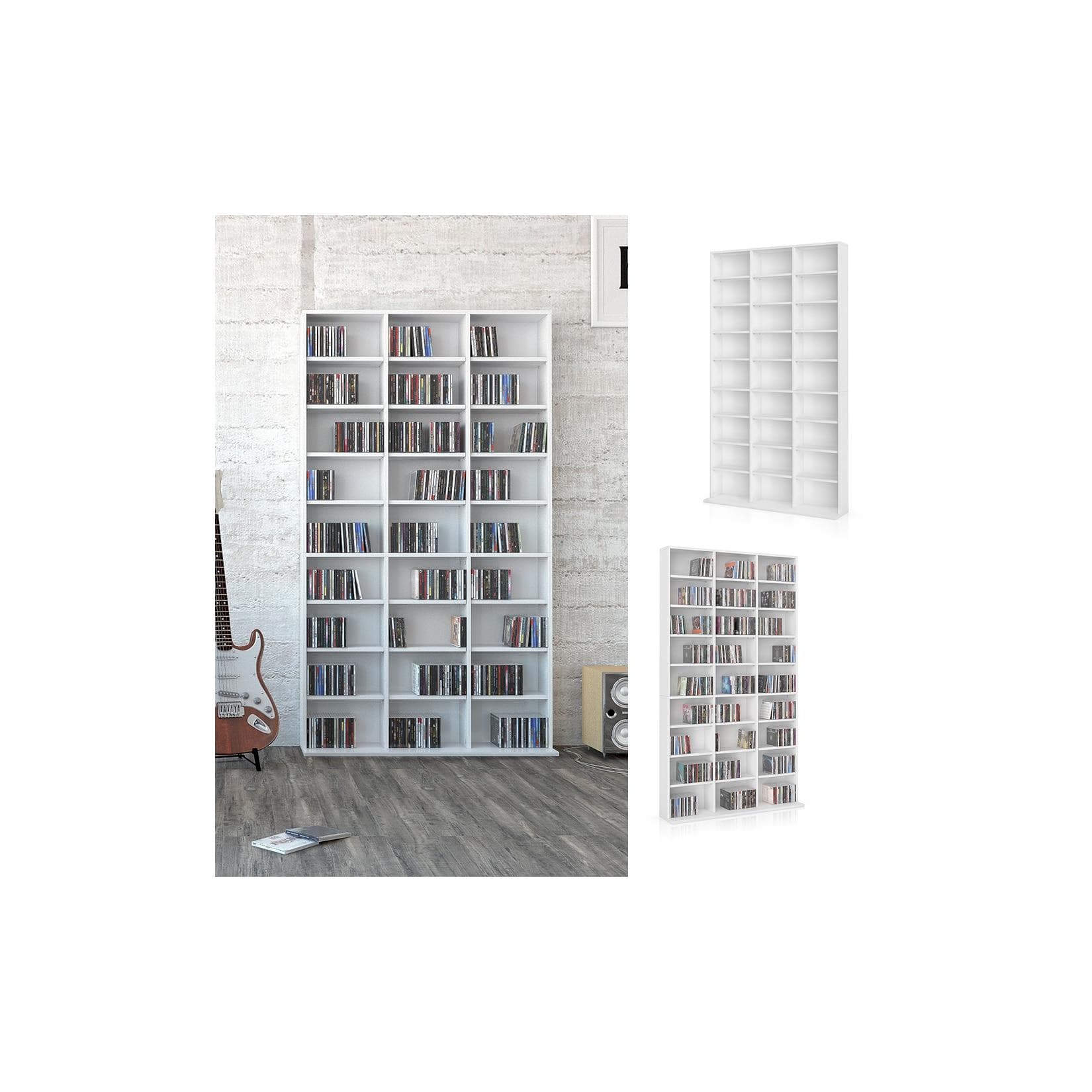 Vicco Medienregal Weiß 27 Fächer CD DVD Bücherregal