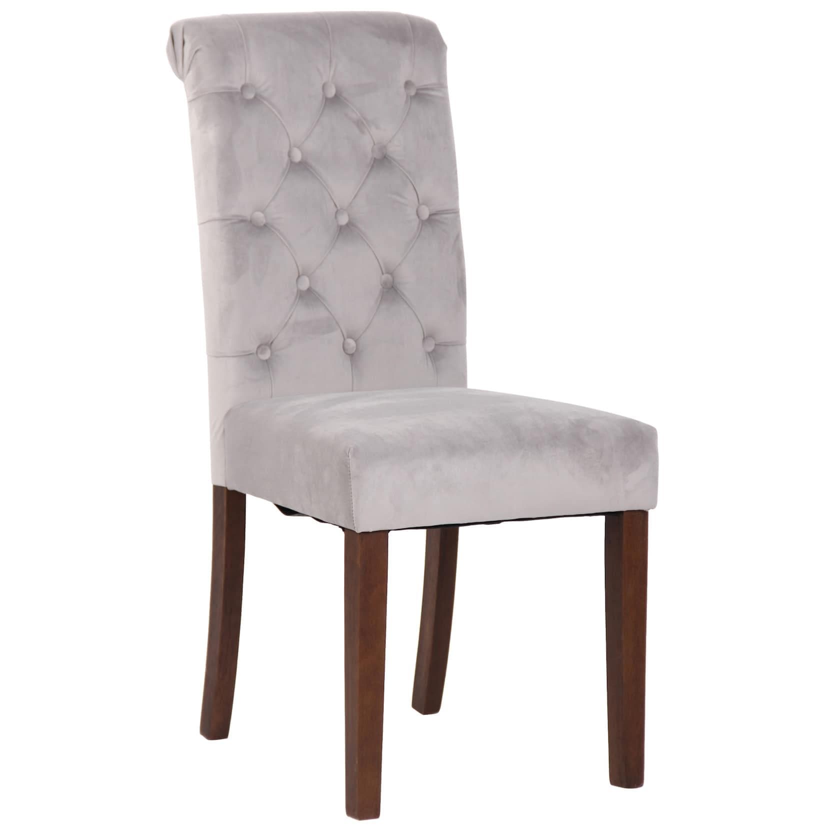 CLP Esszimmerstuhl Lisburn Samt Stoff Gesteppt Chesterfield Design