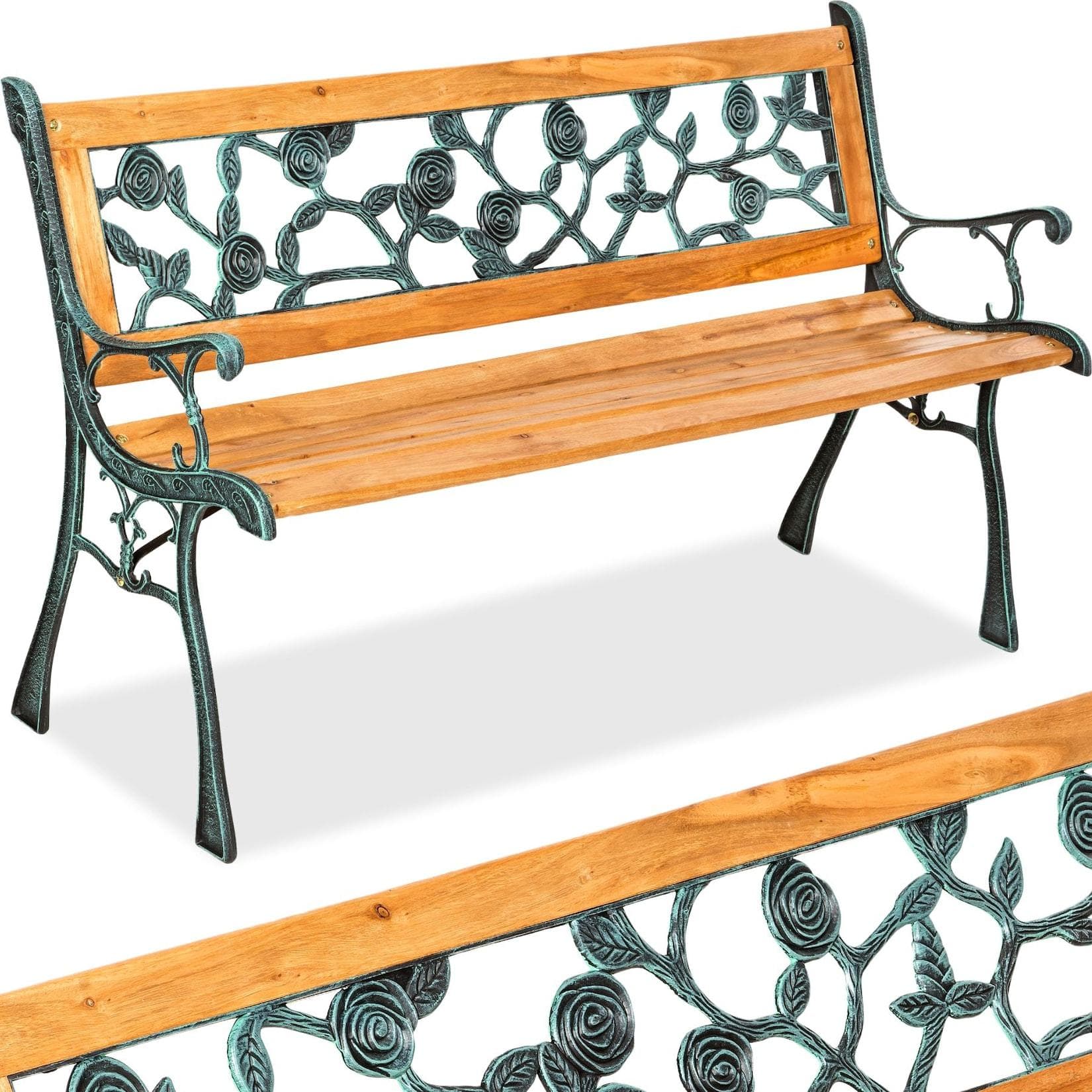 tectake® Gartenbank 2-Sitzer wetterfest nostalgisch
