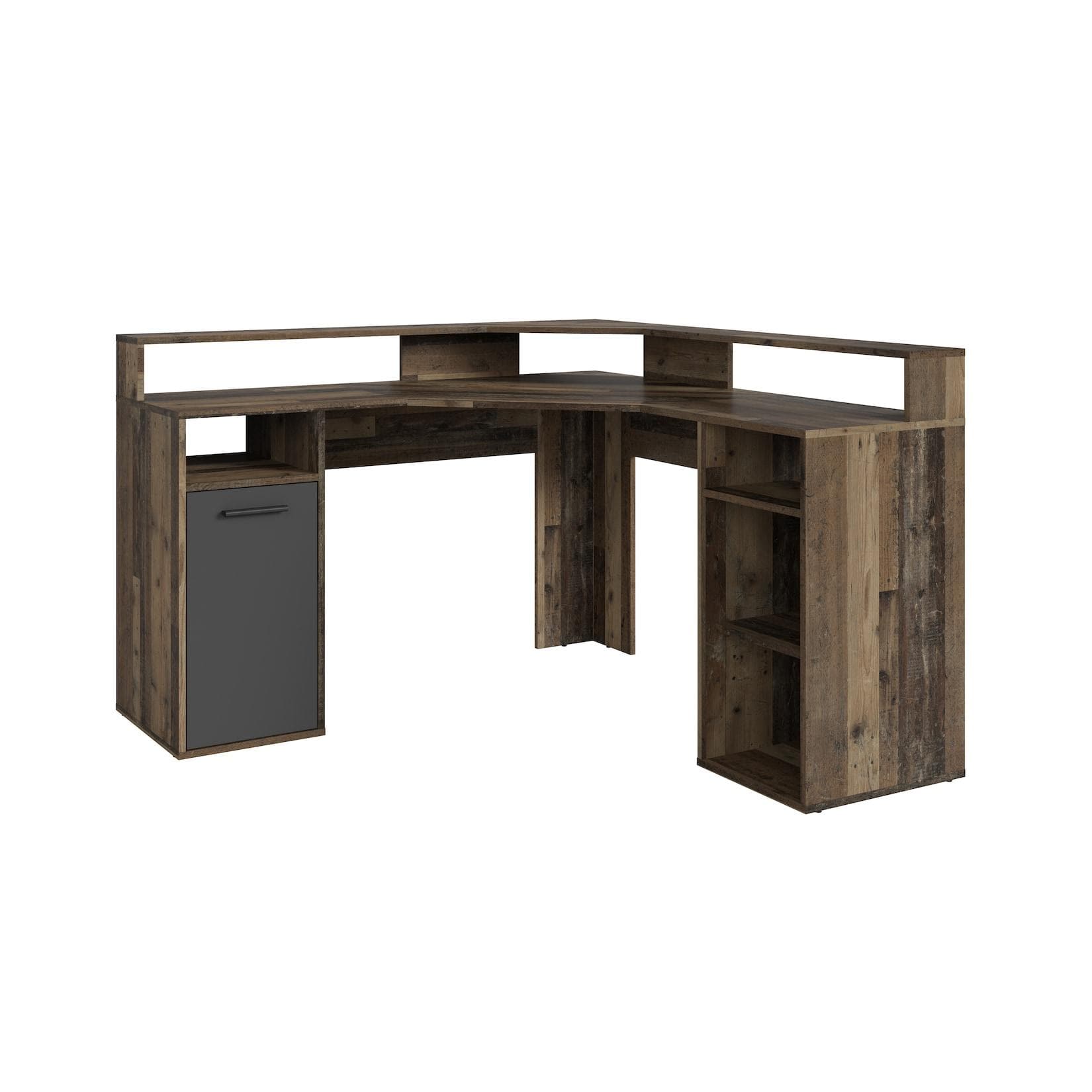 byLIVING Schreibtisch FOX Altholz-Optik Anthrazit Modern