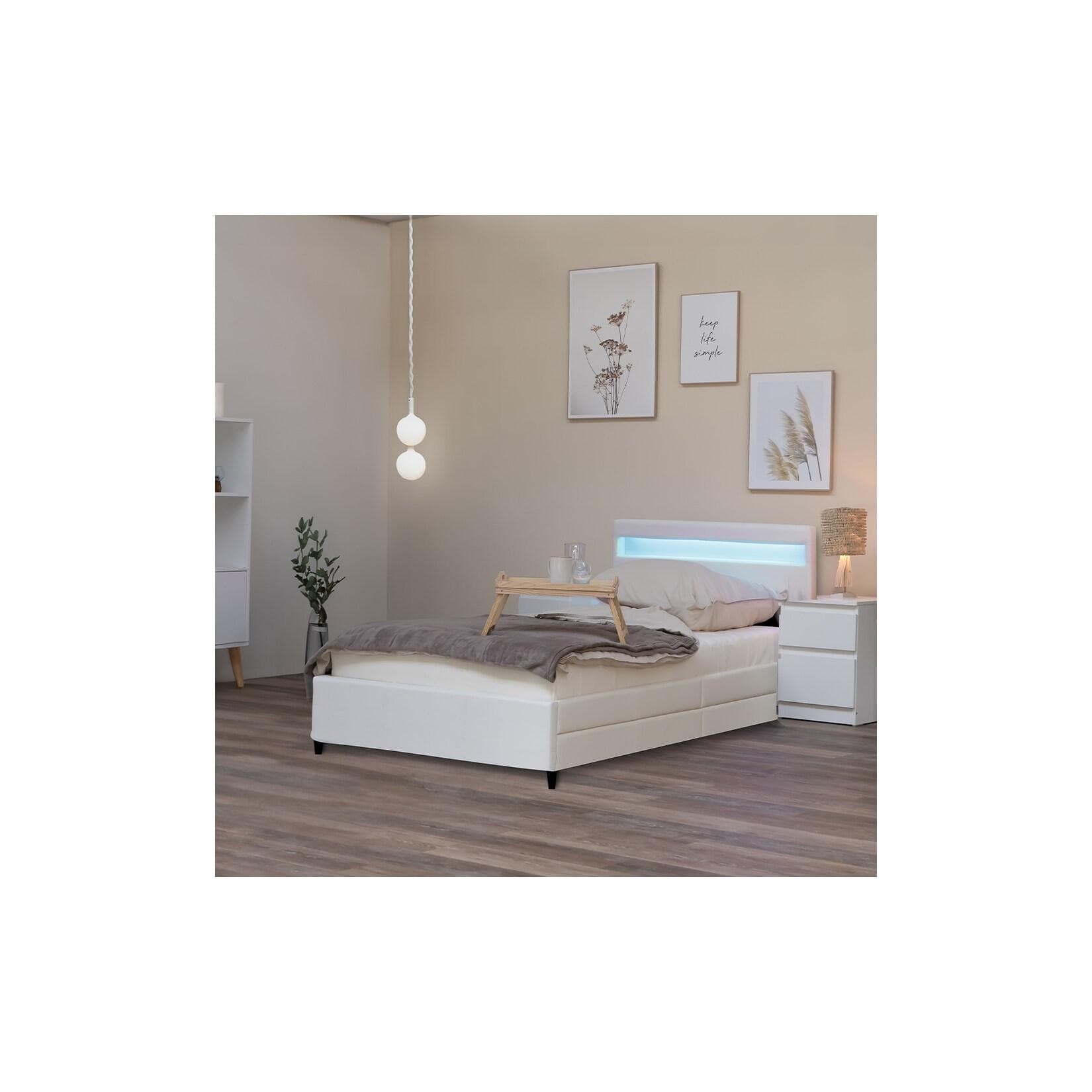 LED Bett NUBE mit Schubladen und Lattenrost