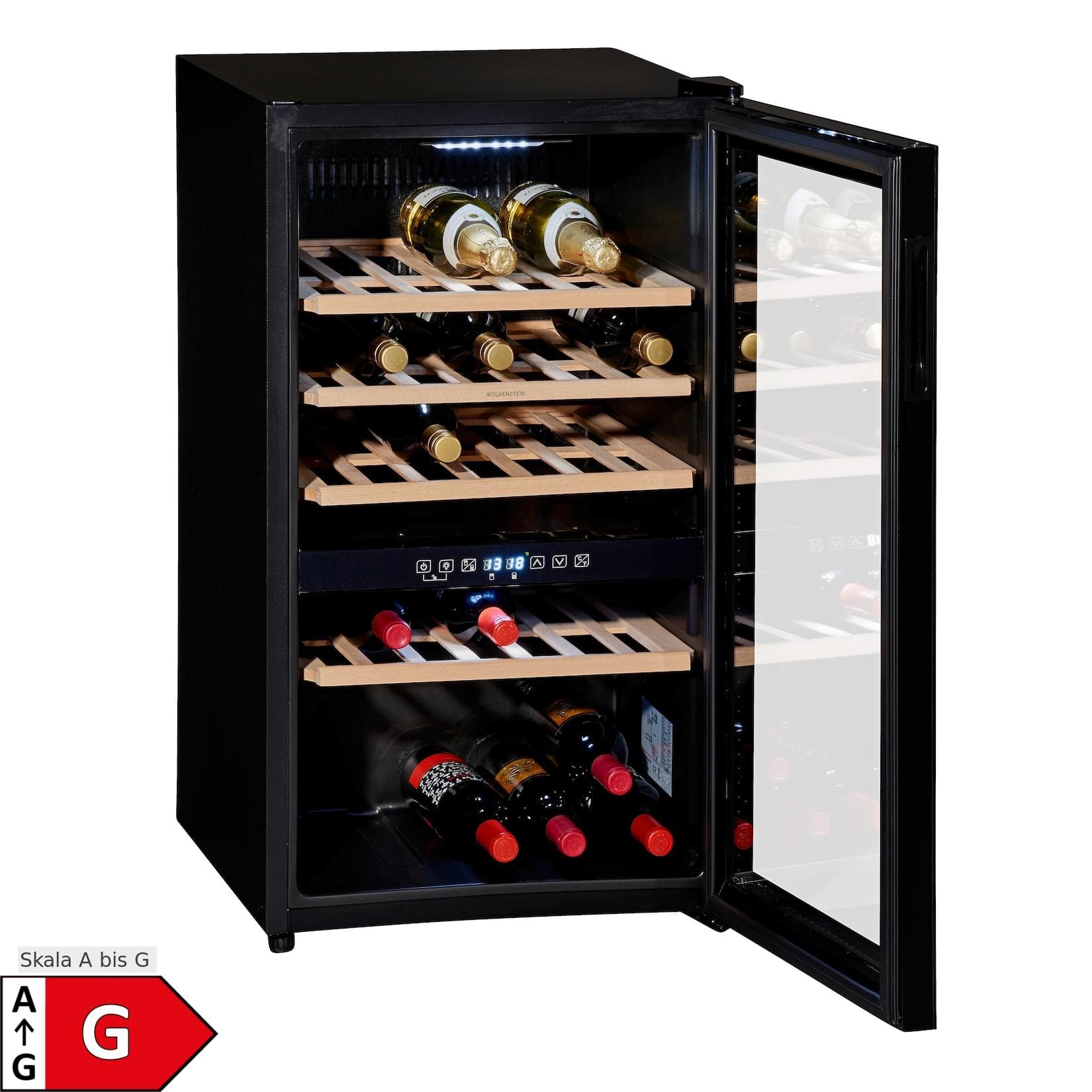 Wolkenstein Weinkühlschrank WTS49DW mit LED und 4 Böden