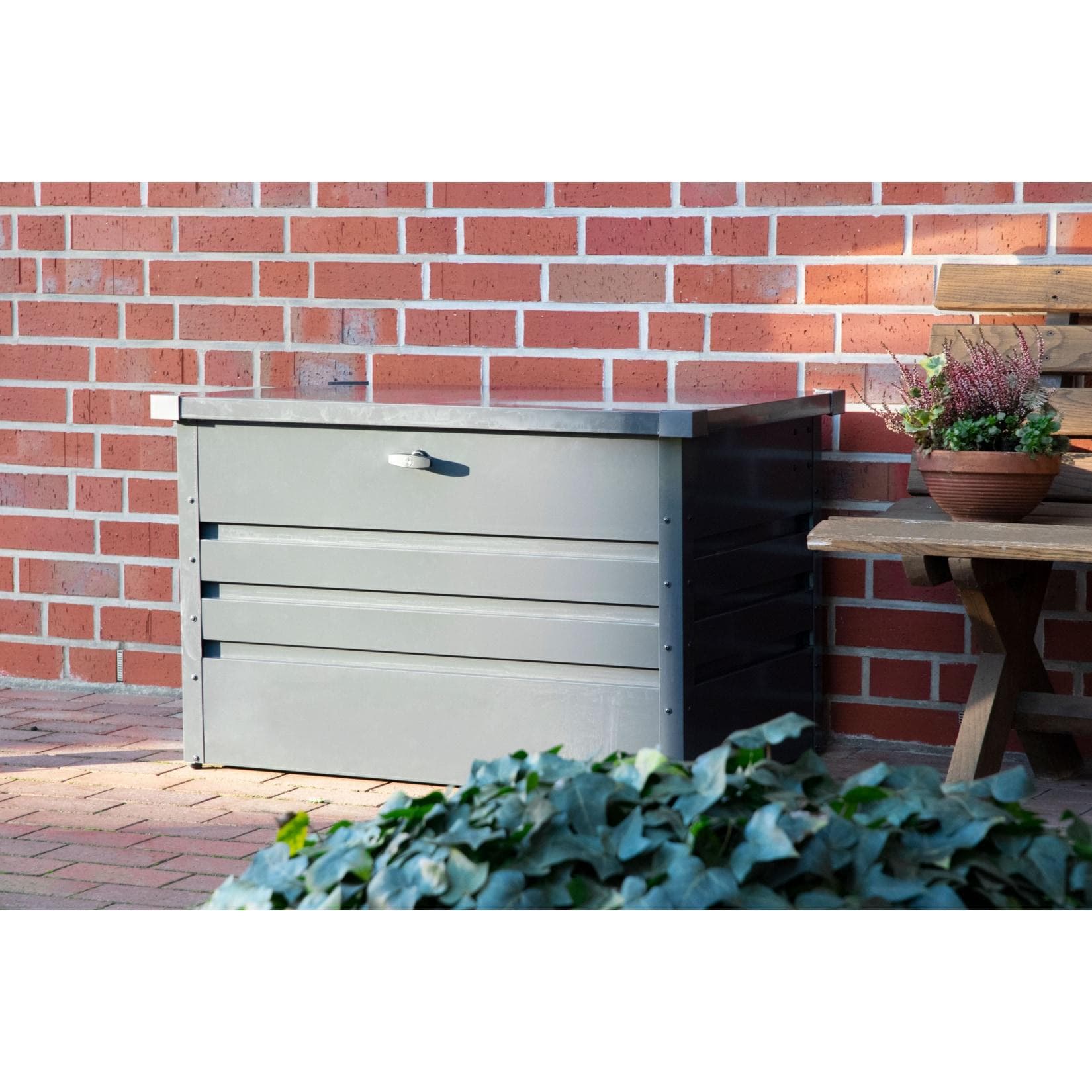 Dobar Patio Box Valor 300 l - Wetterfeste Metall-Gartentruhe