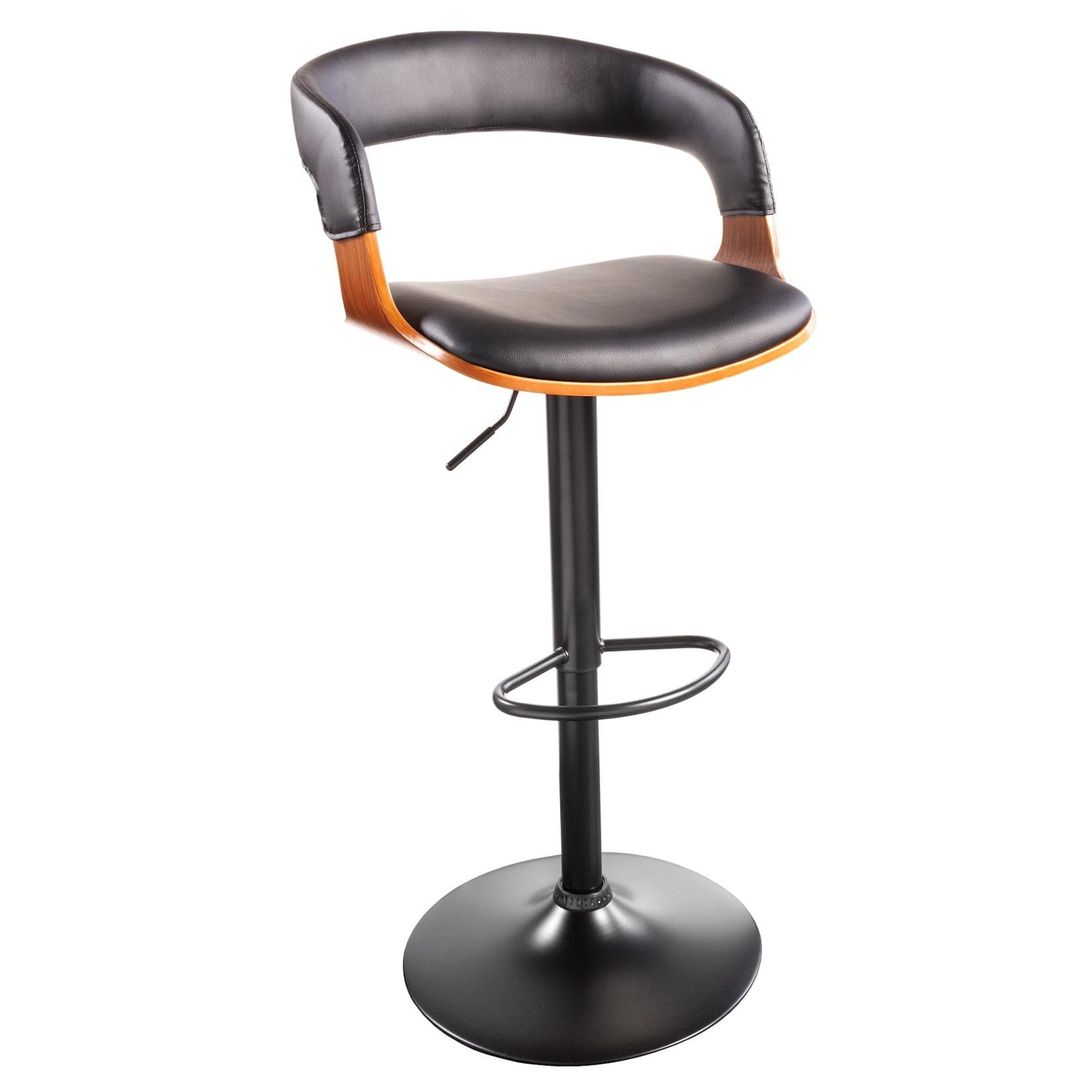 riess-ambiente Barhocker Manhattan Schwarz Kunstleder mit Lehne