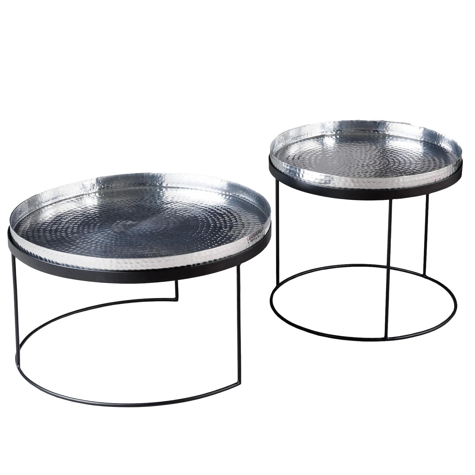 riess-ambiente Couchtisch Set ELEMENTS Silber Schwarz Metall