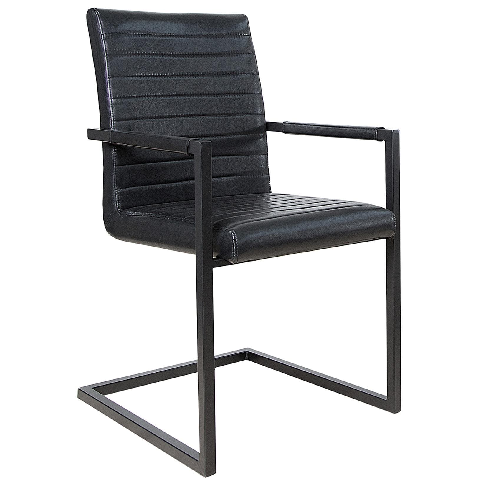 riess-ambiente Freischwinger LOFT antik schwarz mit Armlehne Industrial