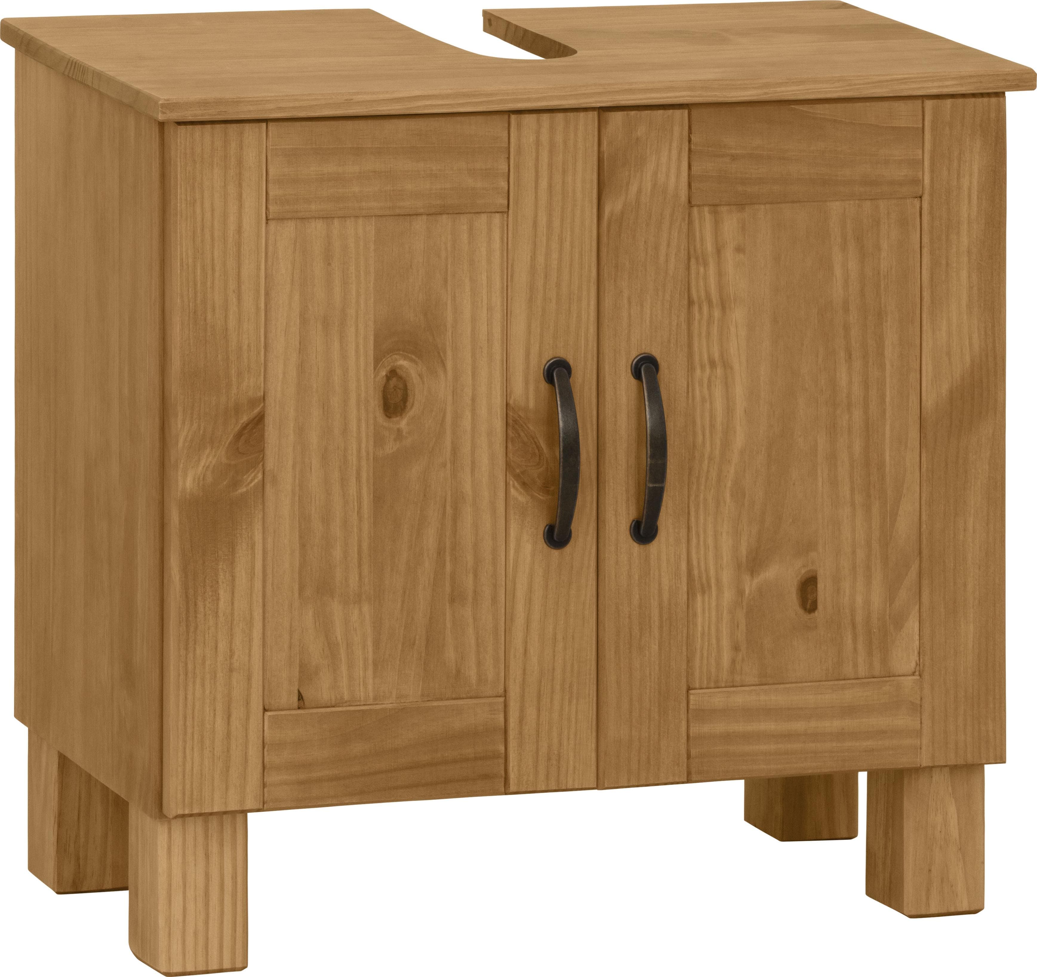Home Affaire Rodby Waschbeckenunterschrank Massivholz Beige