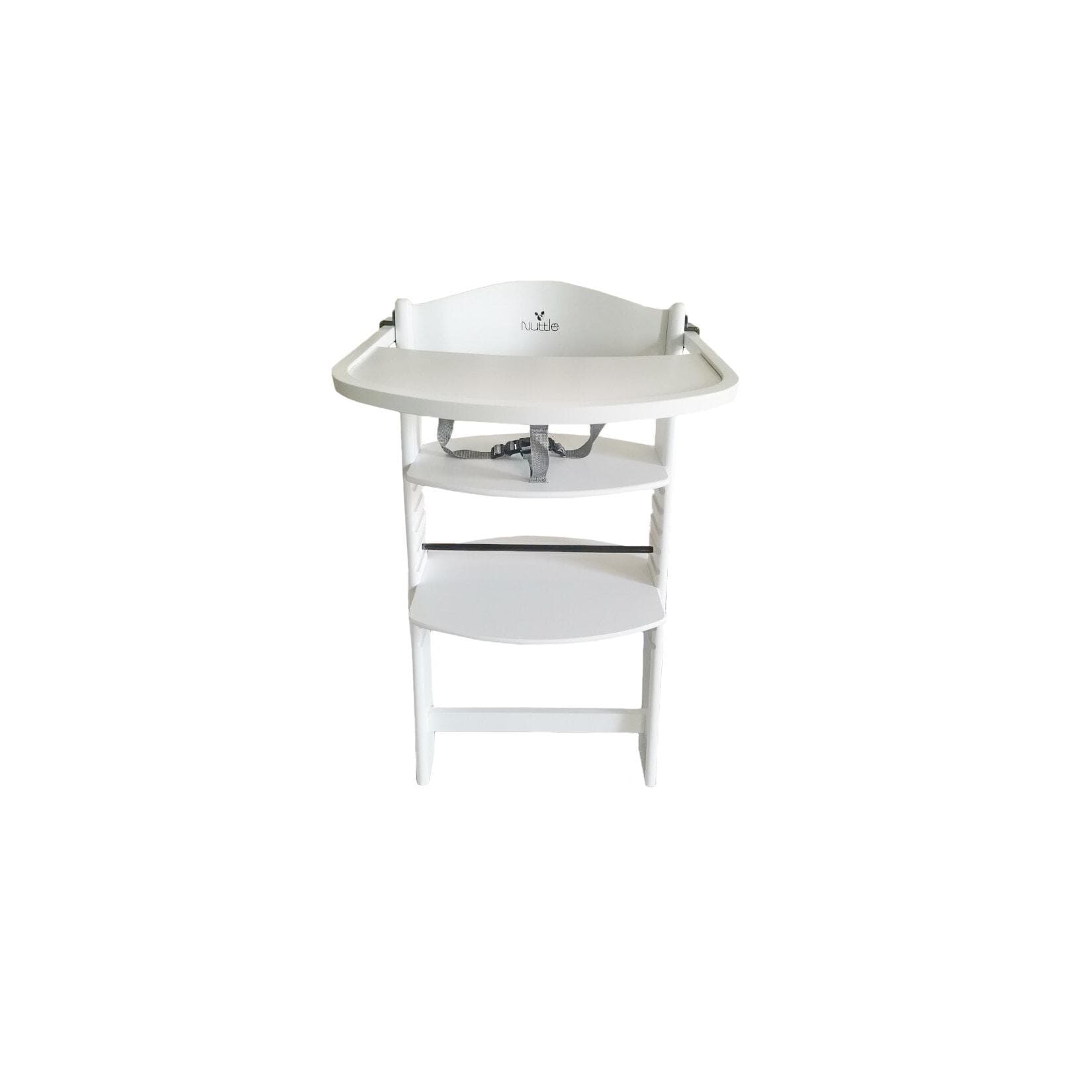 Cangaroo Kinderhochstuhl Nuttle 2 in 1 aus Holz, Treppenstuhl, verstellbar, Gurt weiß