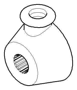 Dornbracht Mitnehmer Ersatzteile 43 x 21 x 36 mm Messing gebürstet (23kt Gold)