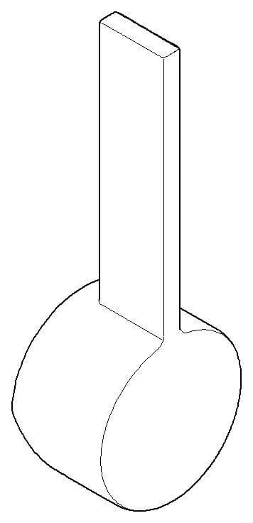 Dornbracht Griff 092088051-99 Dark Platinum mat D.36 x 22 mm