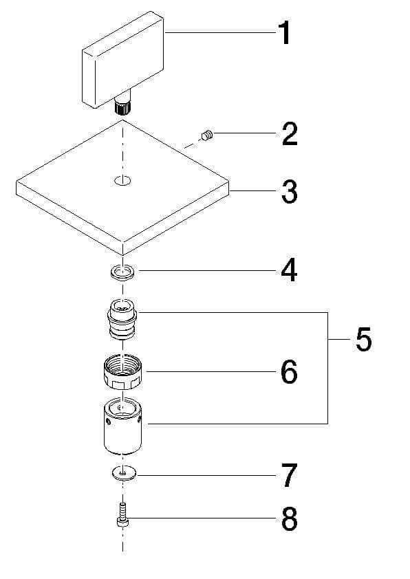 Dornbracht Griff komplett 90207800203-06 Platin Matt