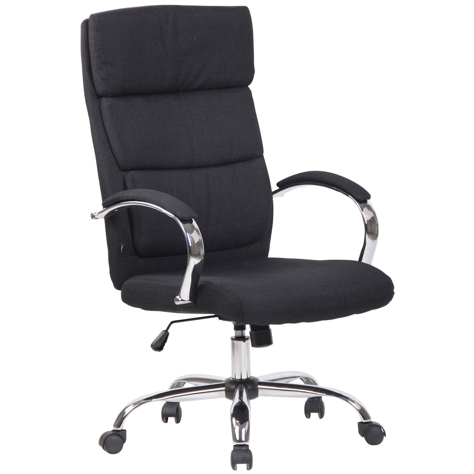 Ergonomischer Bürostuhl mit geformter Rückenlehne & grauer Stoffpolsterung