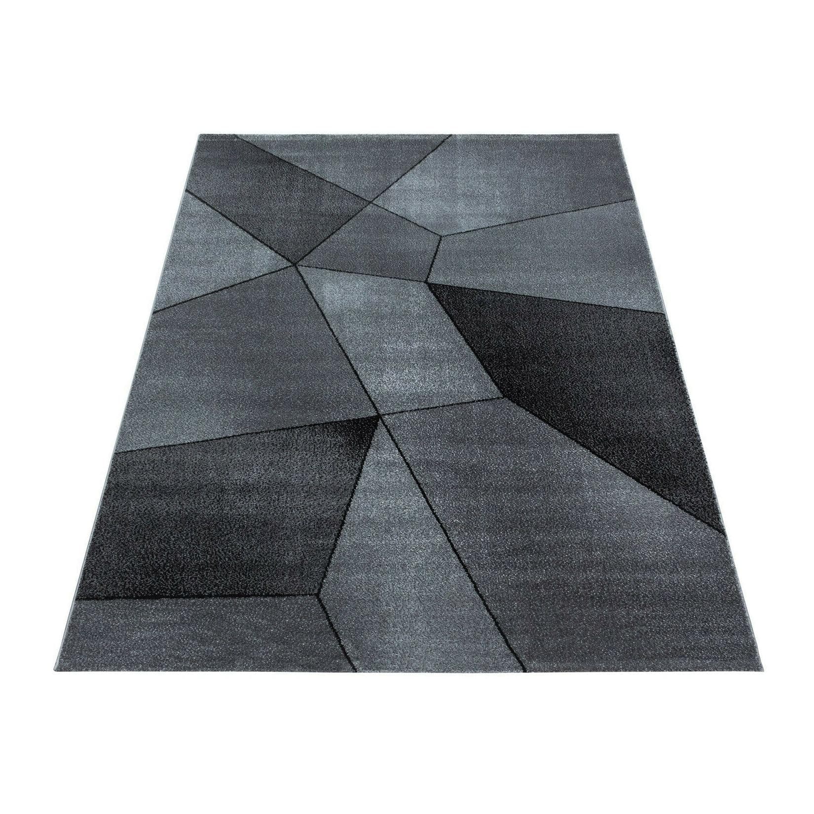 Moderner Kurzflor-Teppich in Pink und Grau