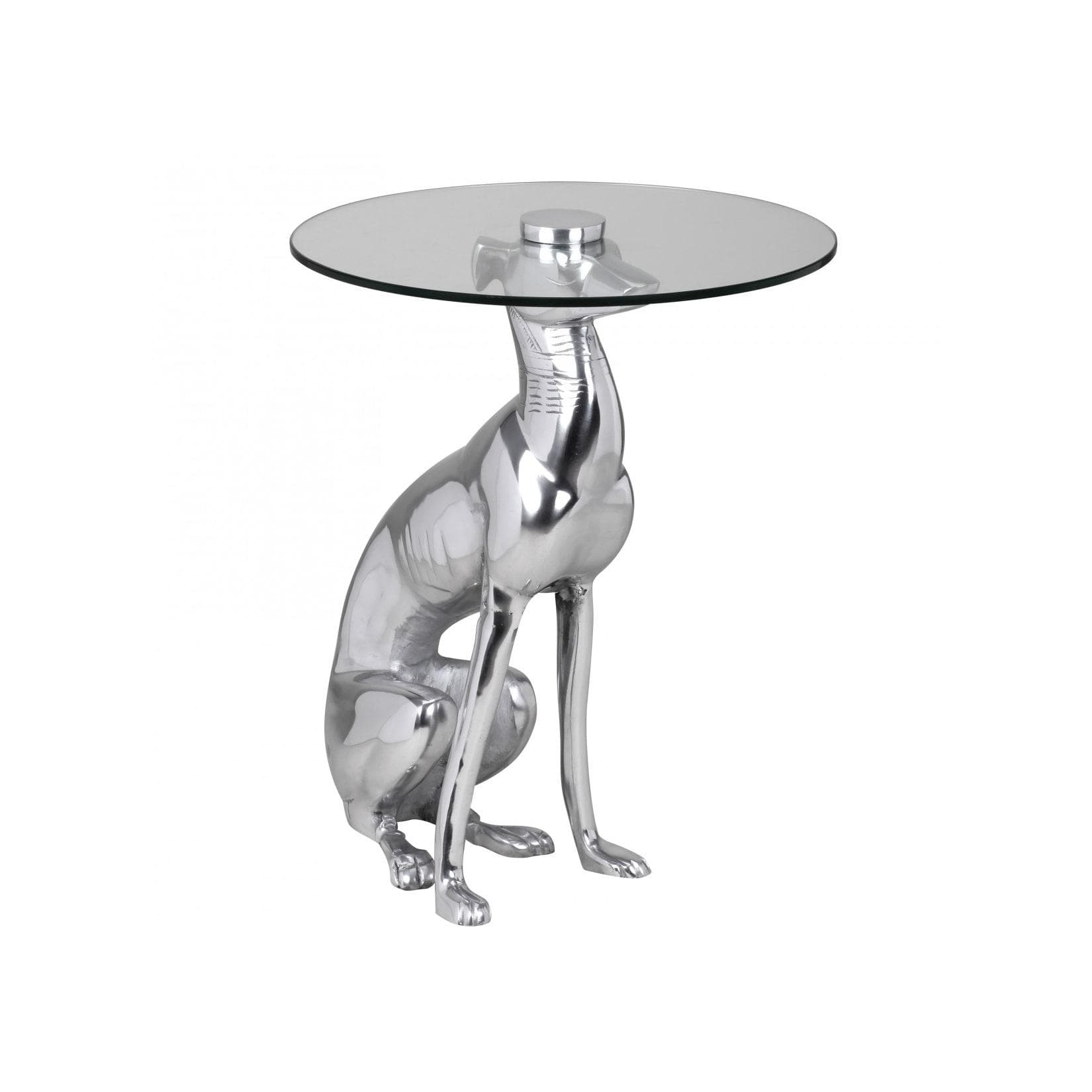 FineBuy Design Skulptur Deko Beistelltisch Figur Aluminium Silber