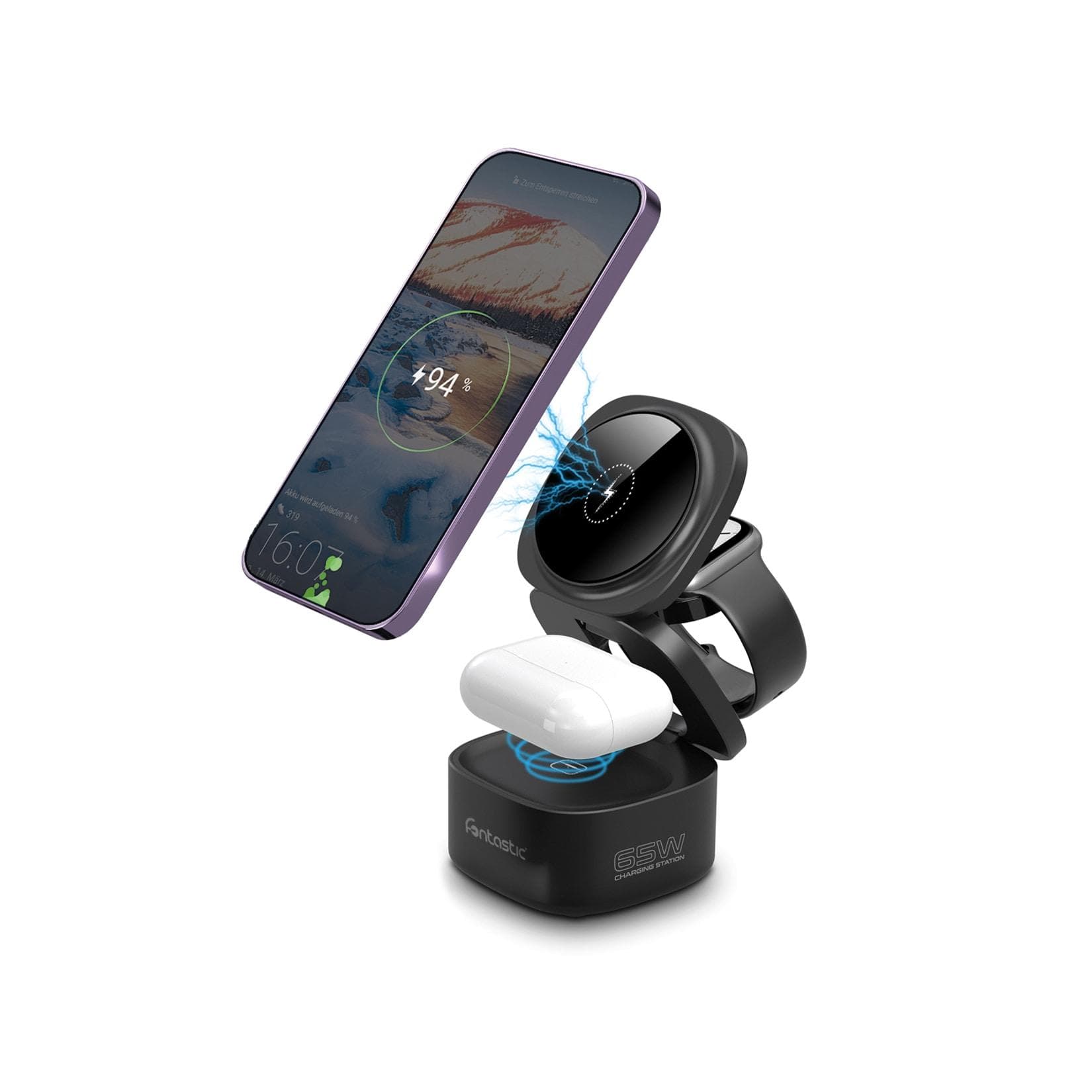 Fontastic 5 in 1 Induktive Ladestation Qumag Schwarz