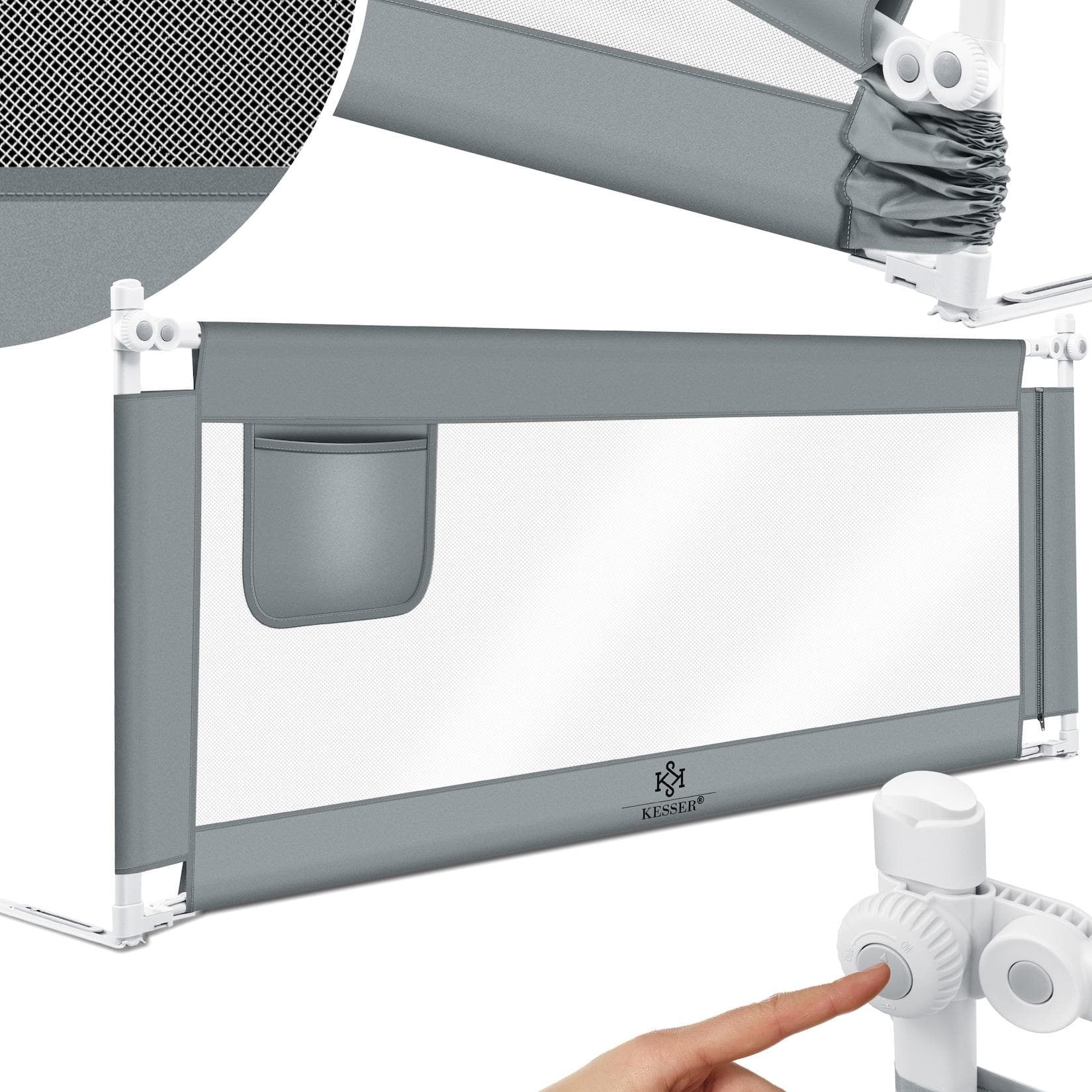 KESSER® Bettschutzgitter Reise Bett Rausfallschutz verstellbar