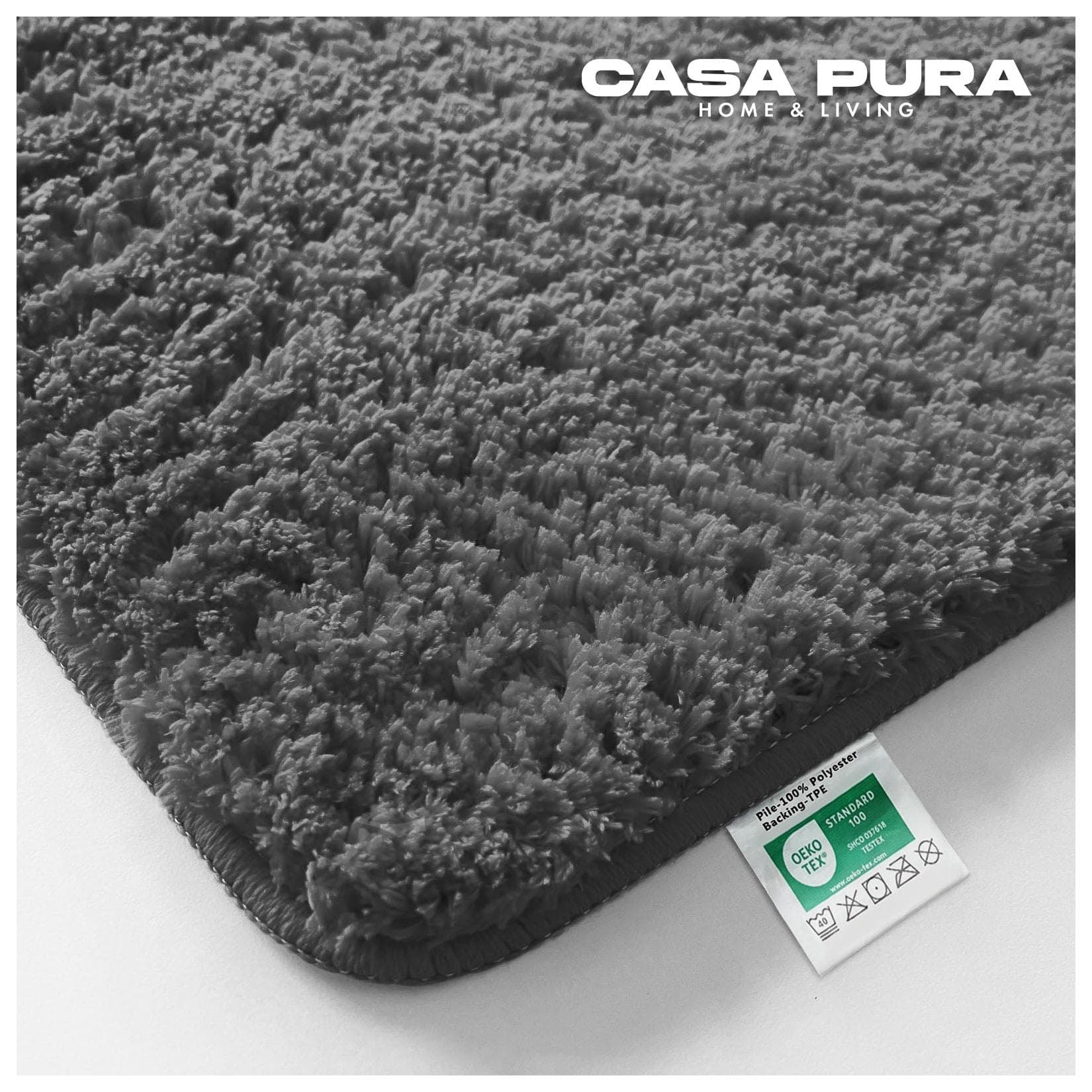 Casa Pura Badematte Sky Uni Stormy Grey Mikrofaser