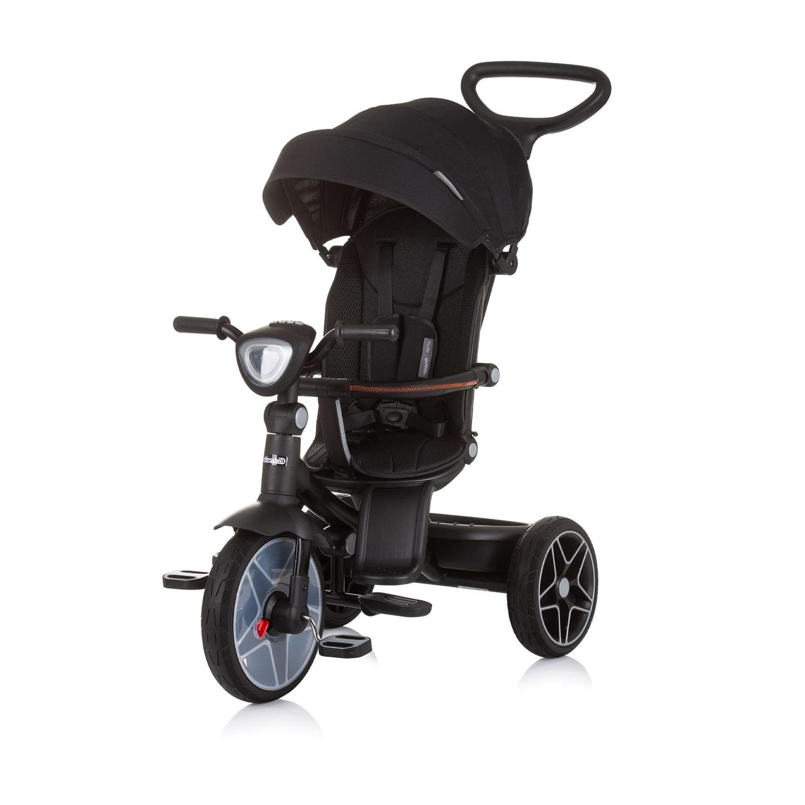 Chipolino Dreirad Derby 2 in 1 Musik Licht Korb Schiebegriff Schwarz