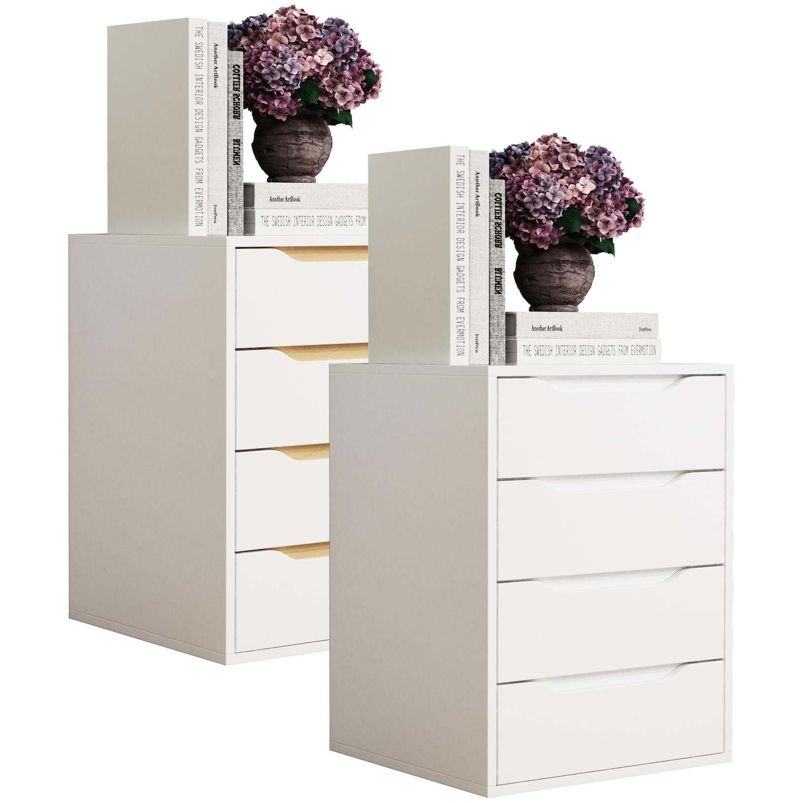 VCM Nachttisch Holz Braun 4 Schubladen