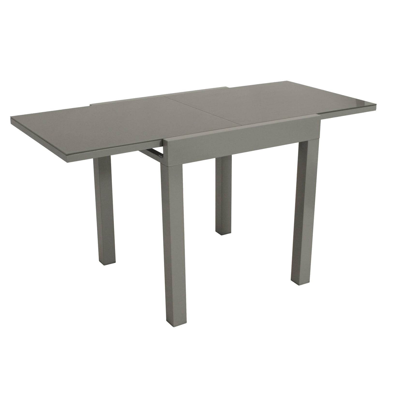 DEGAMO Balkon-Ausziehtisch MARINA Silbergrau Grau Aluminium Glas