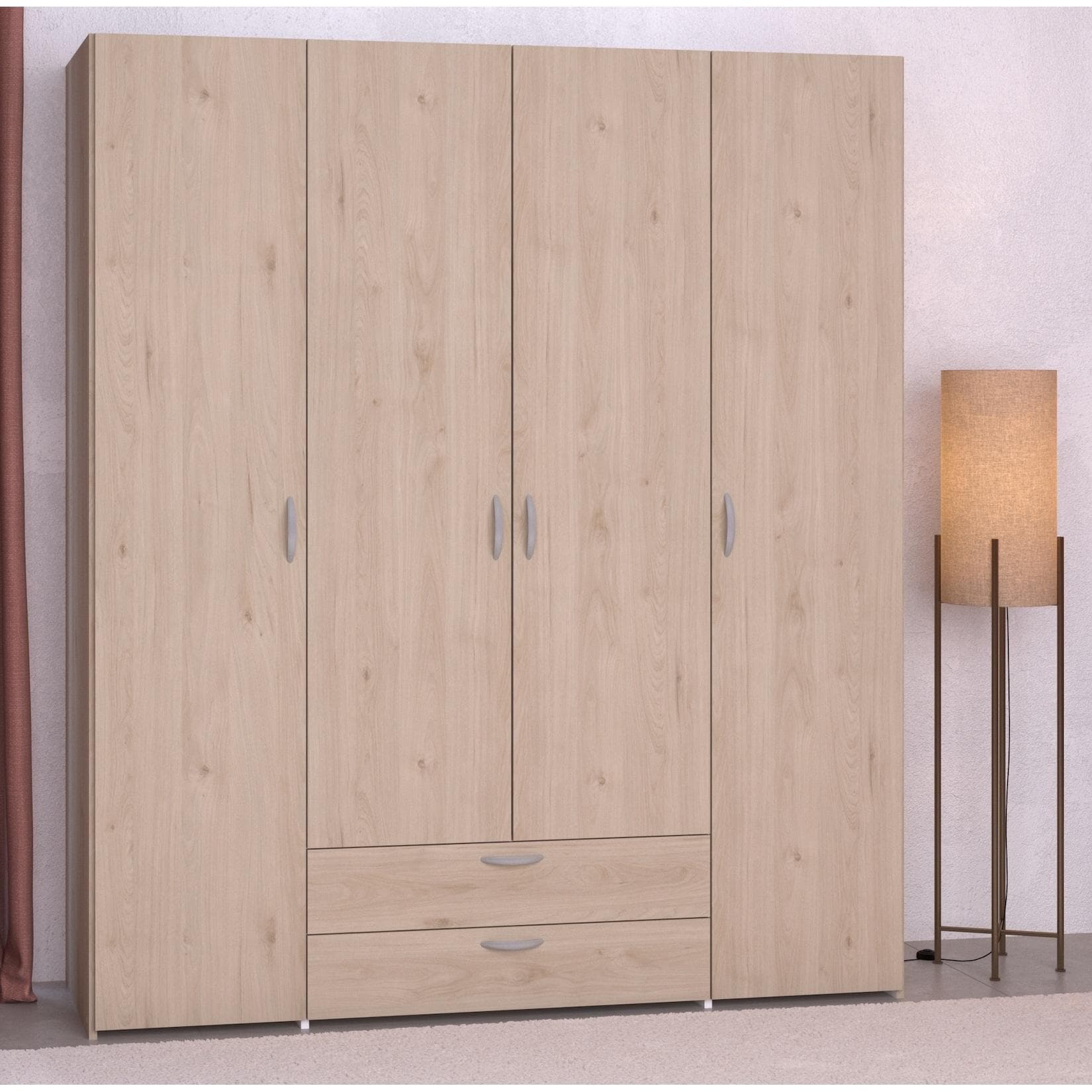 Elegantes Holzdesign: 4-türiger Drehtürenschrank