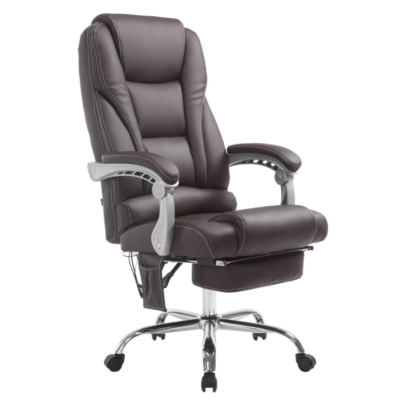 Ergonomischer Schreibtischstuhl mit Massagefunktion und Fußstütze (Kunstleder)