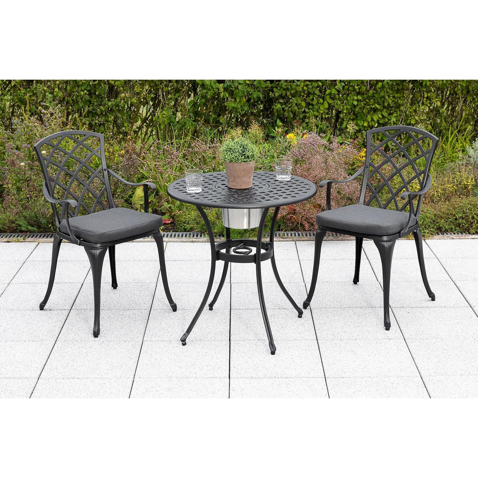 MERXX Garten-Essgruppe Rhodos Grau Aluminium 5-tlg.